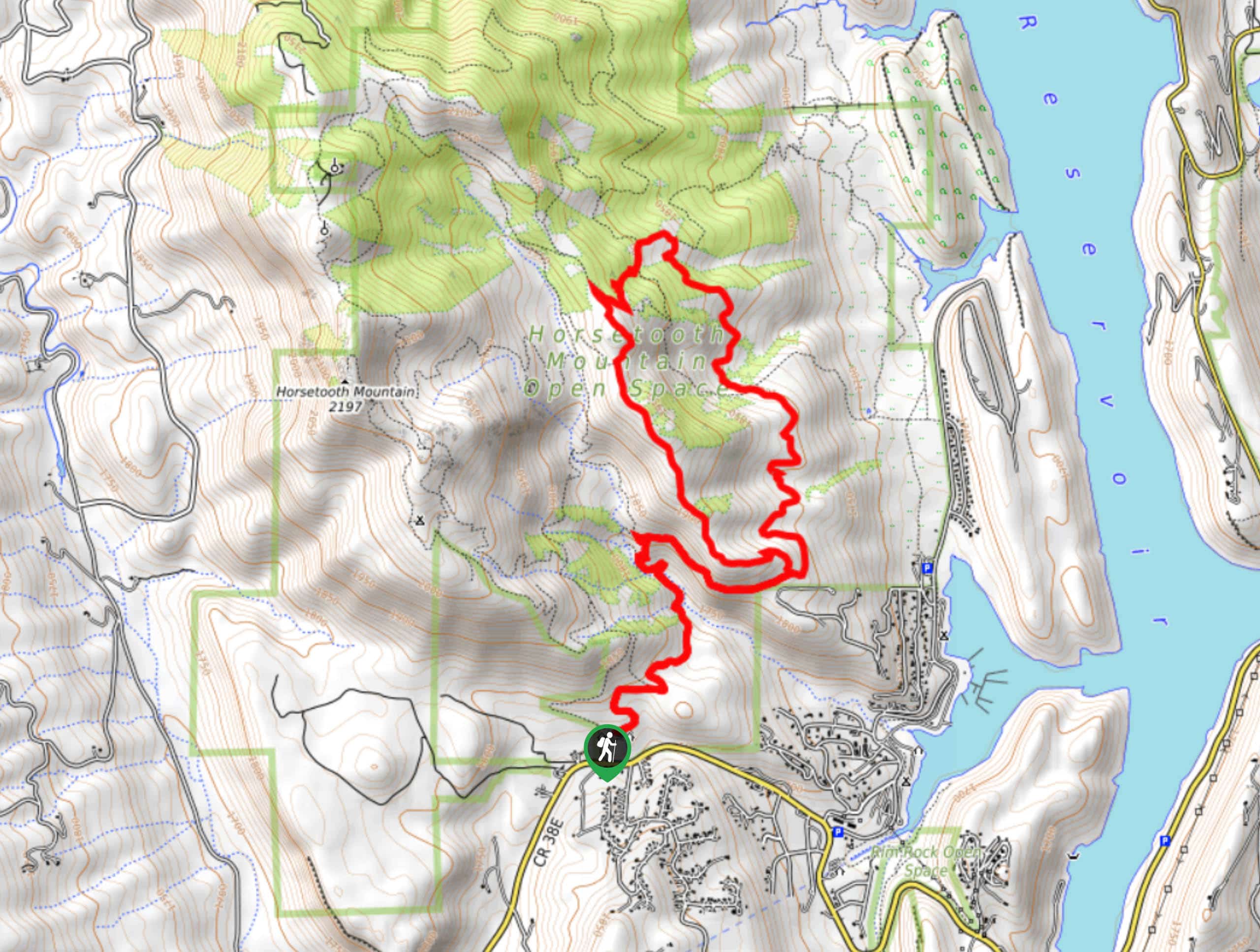 Stout Trail via Horsetooth Falls Map
