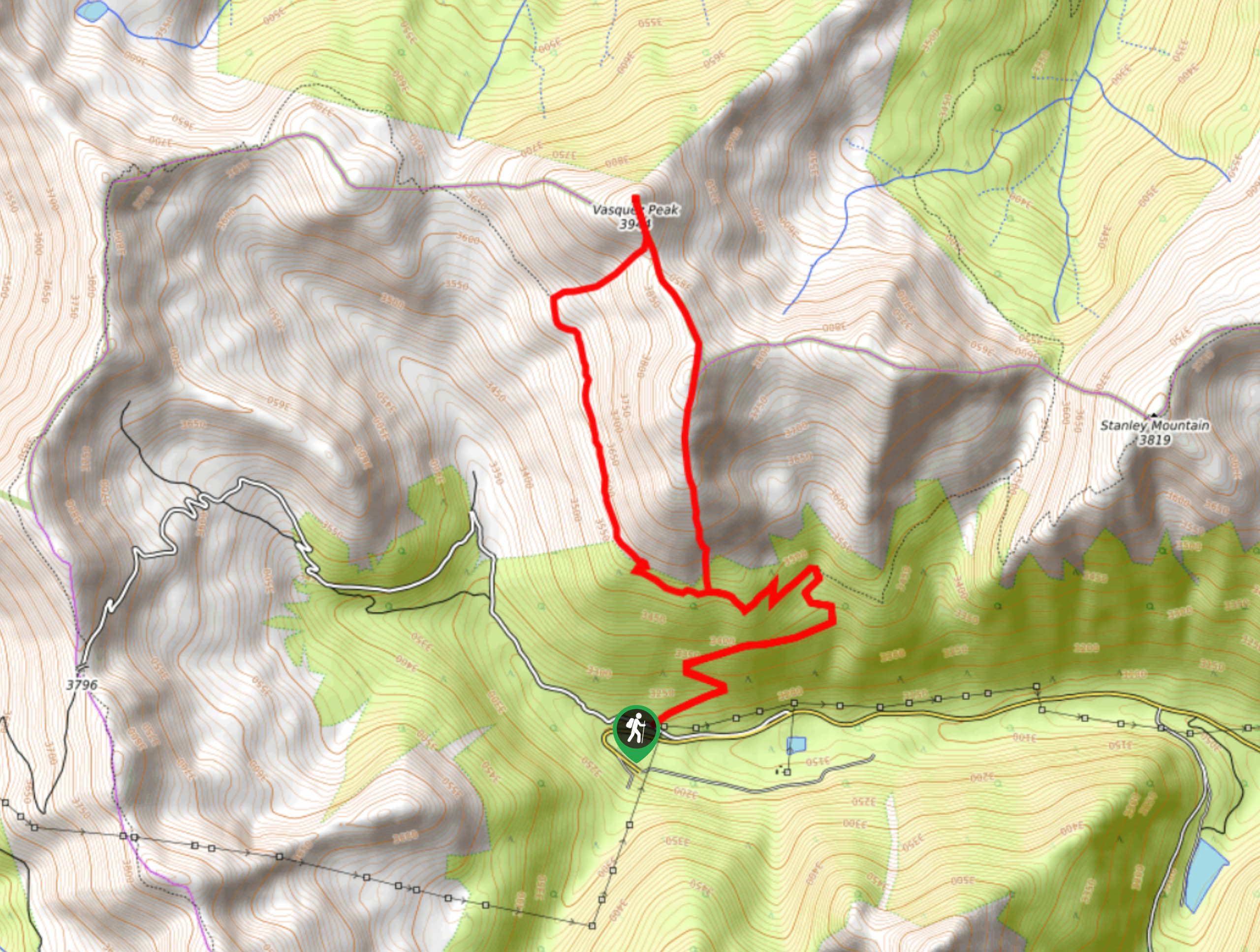 Vasquez Peak Hike Map