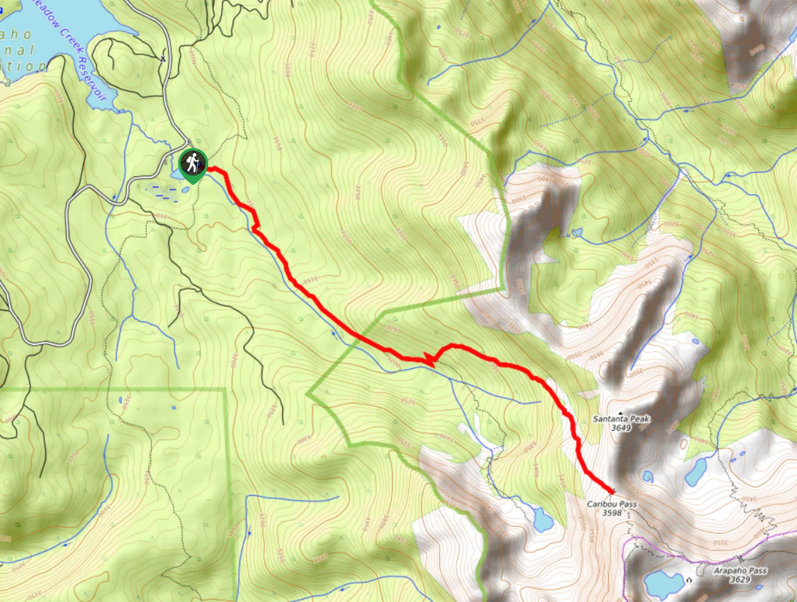 Caribou Pass Hike Map
