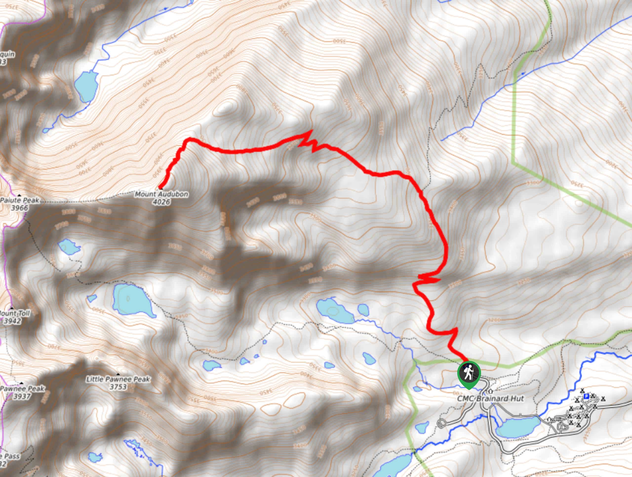 Mount Audubon Hike Map