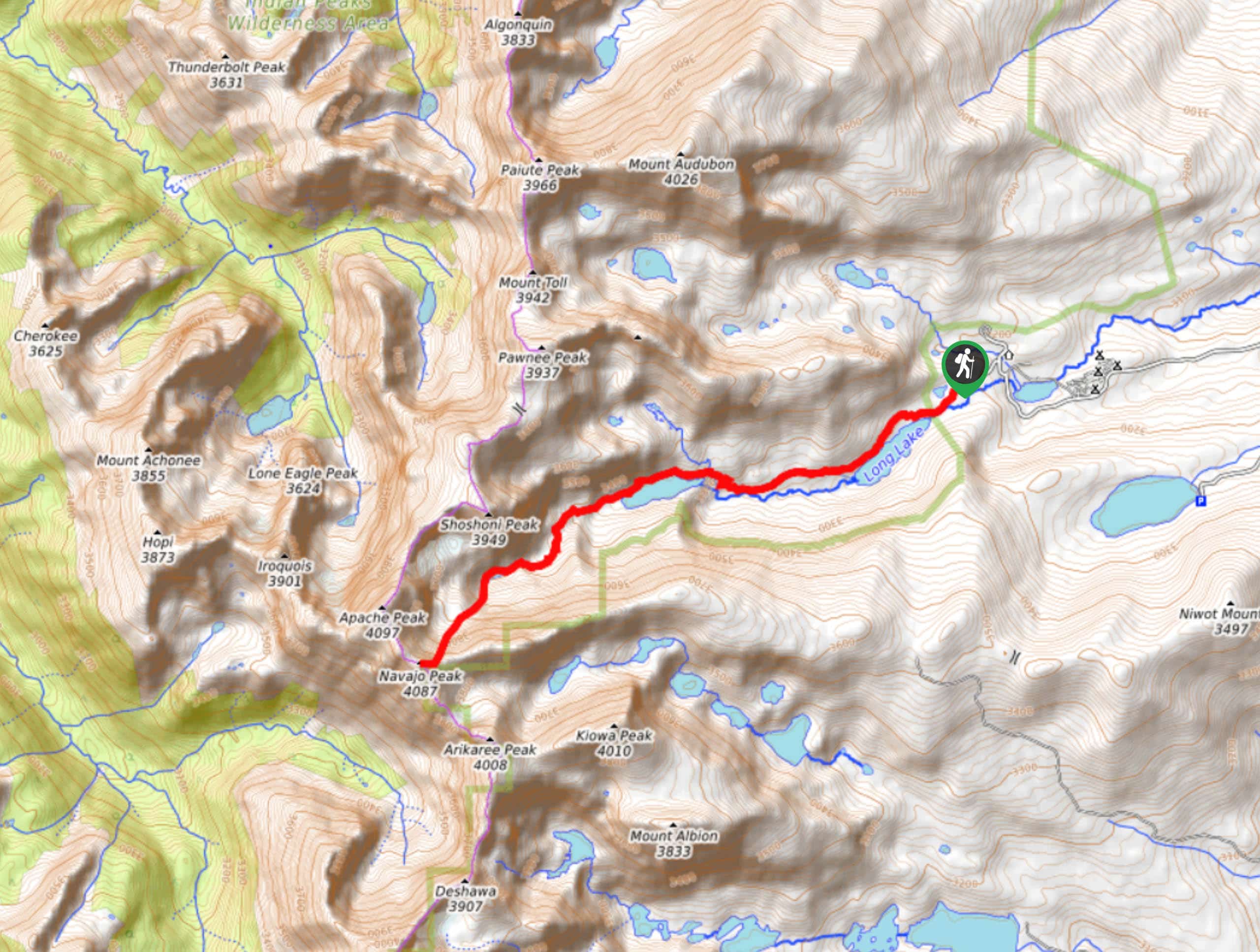 Navajo Peak Hike Map