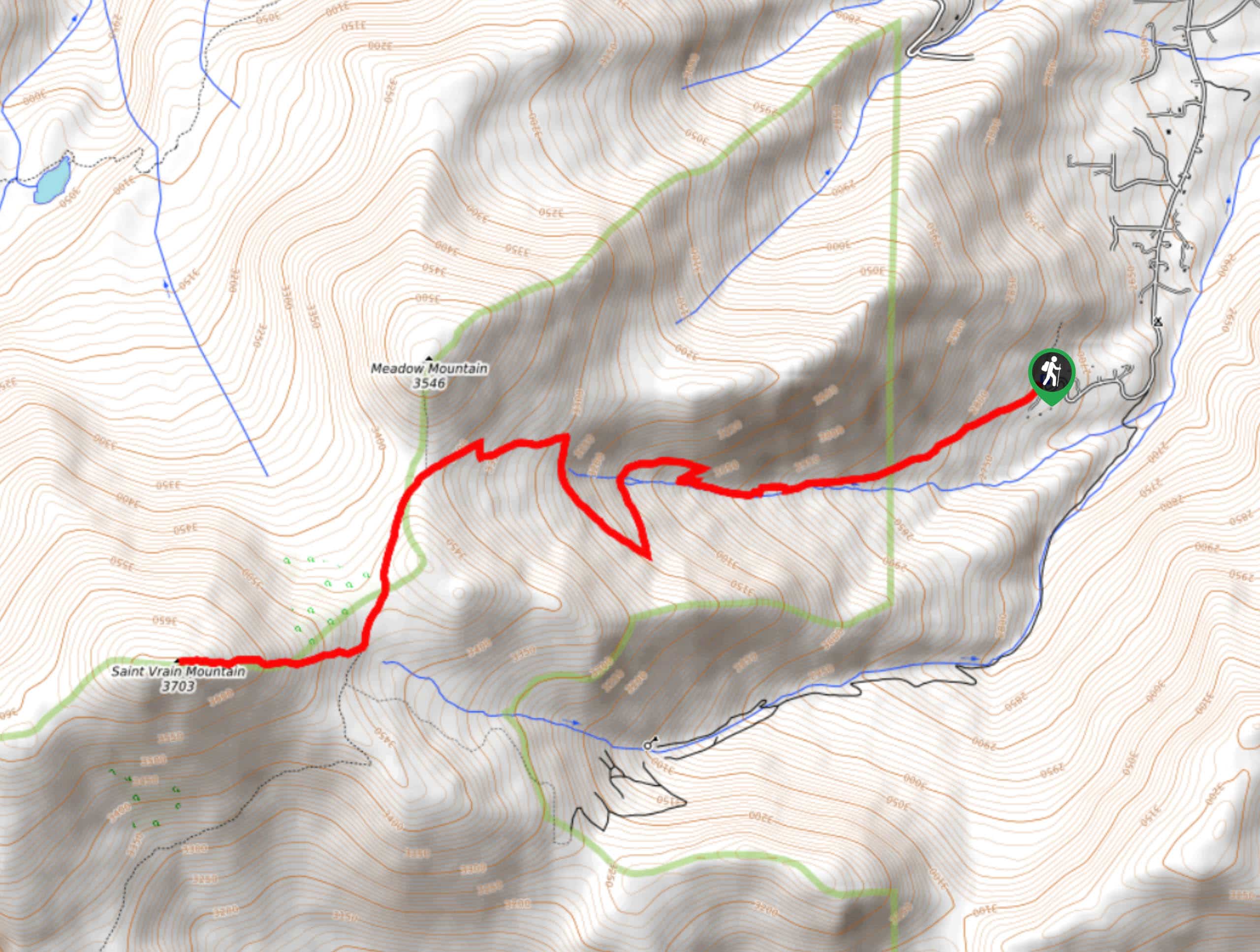 Saint Vrain Mountain Trail Map