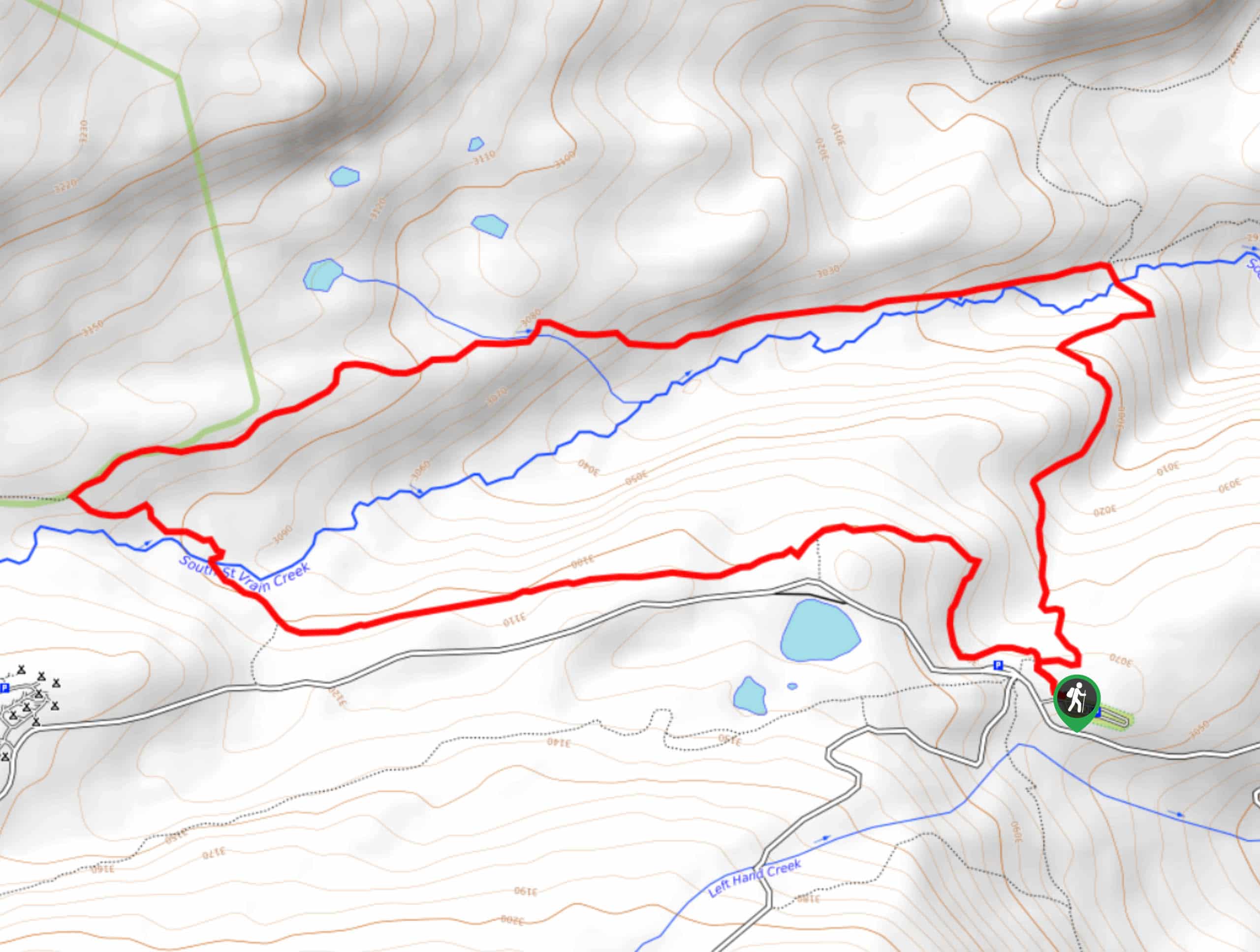 Sourdough Trail via South St. Vrain Hike Map