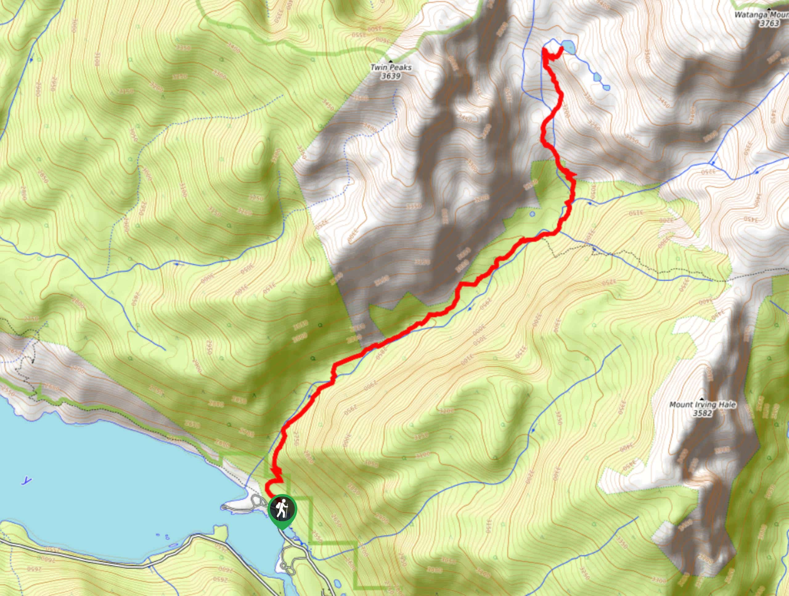 Watanga Lake via Roaring Fork Trail Map