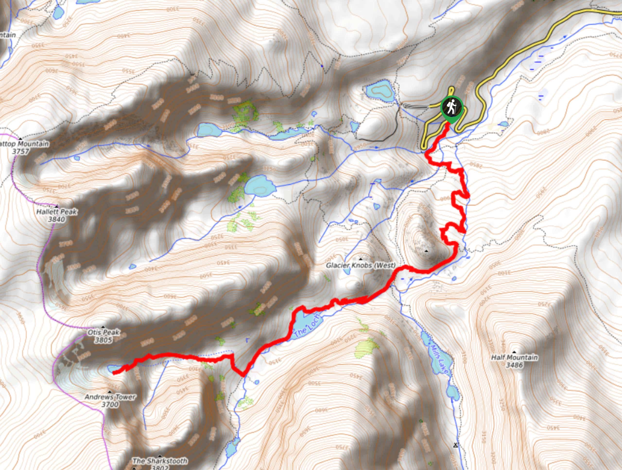 ​​Andrew Glacier Trail Map