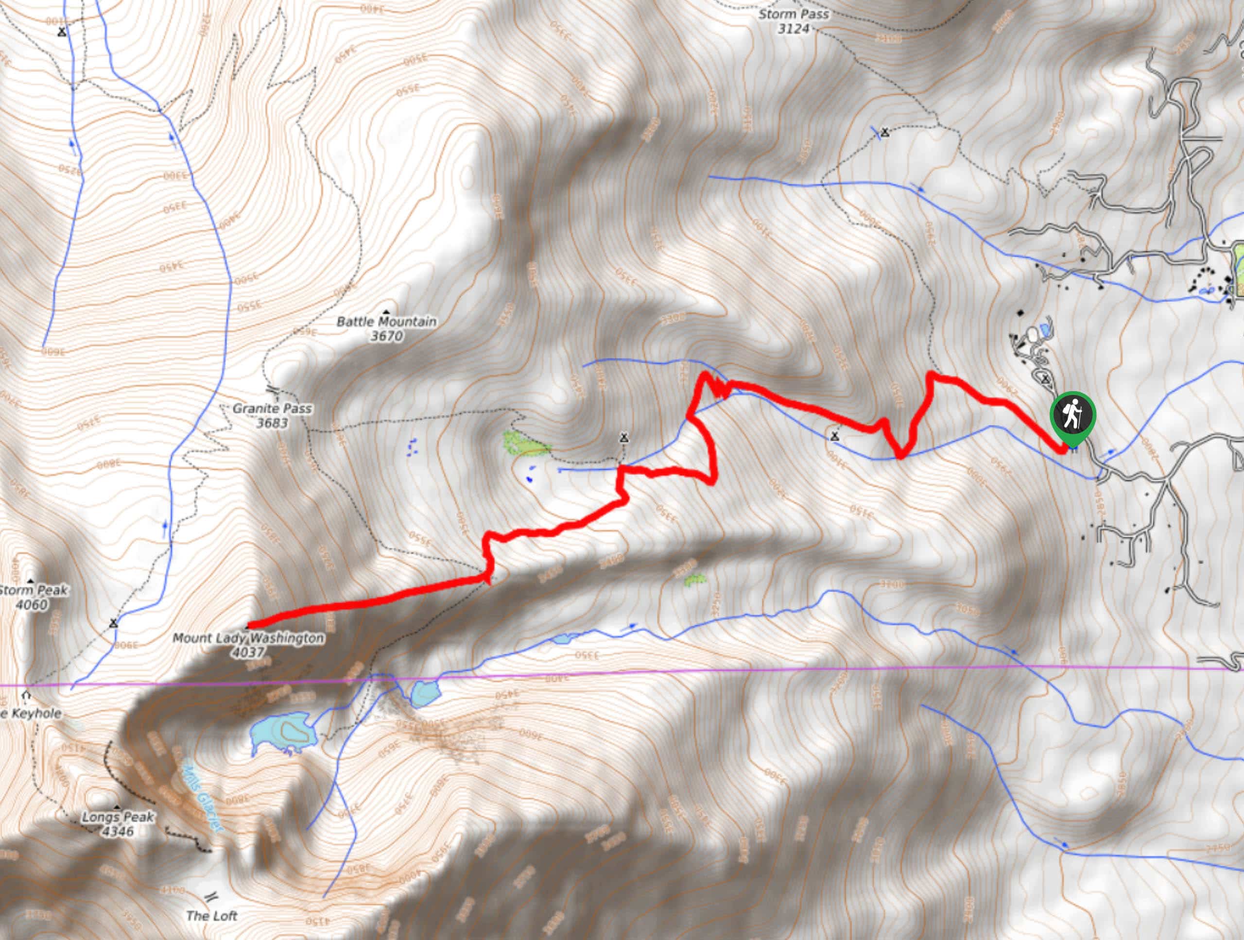 Mount Lady Washington Hike Map