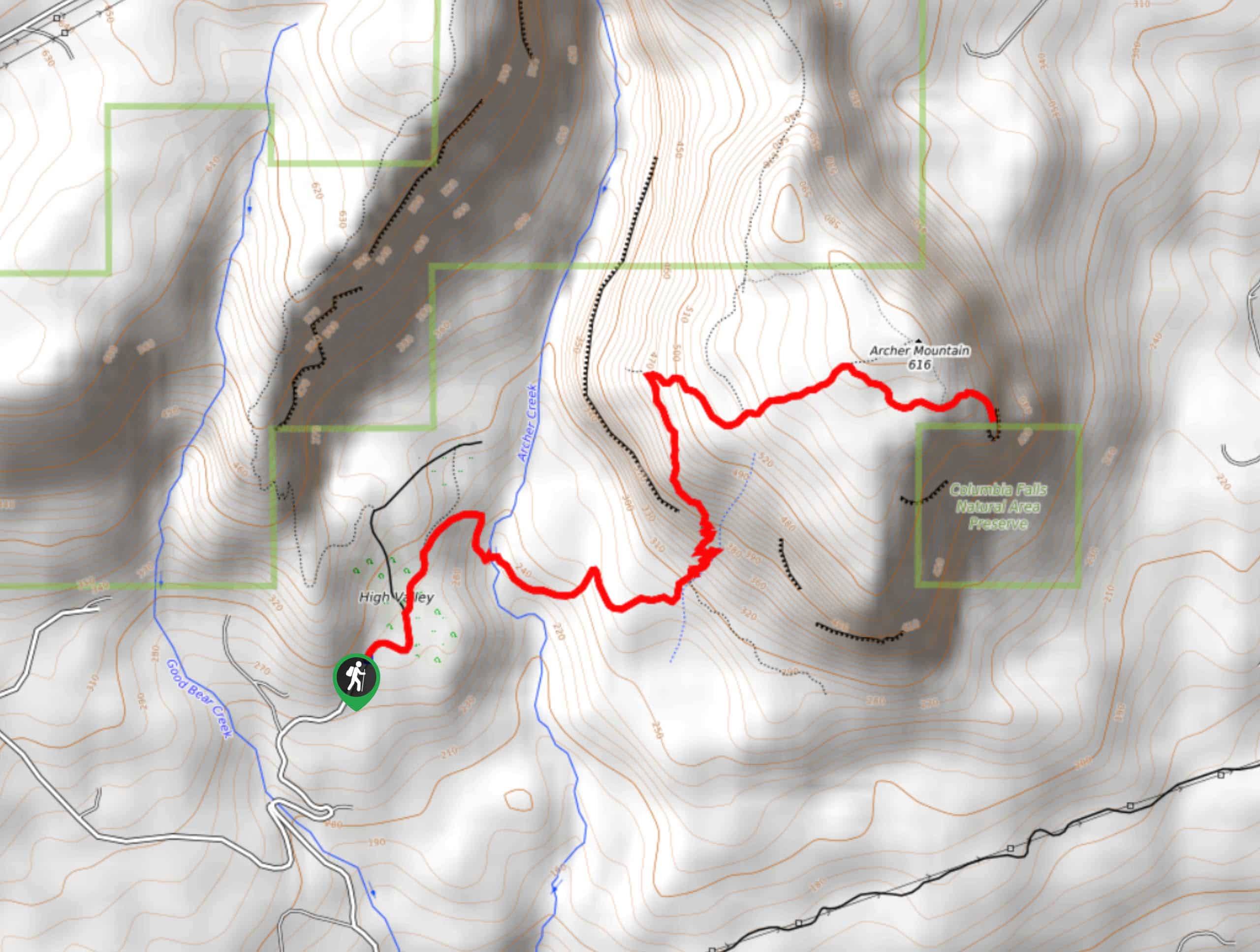 Archer Mountain Trail Map