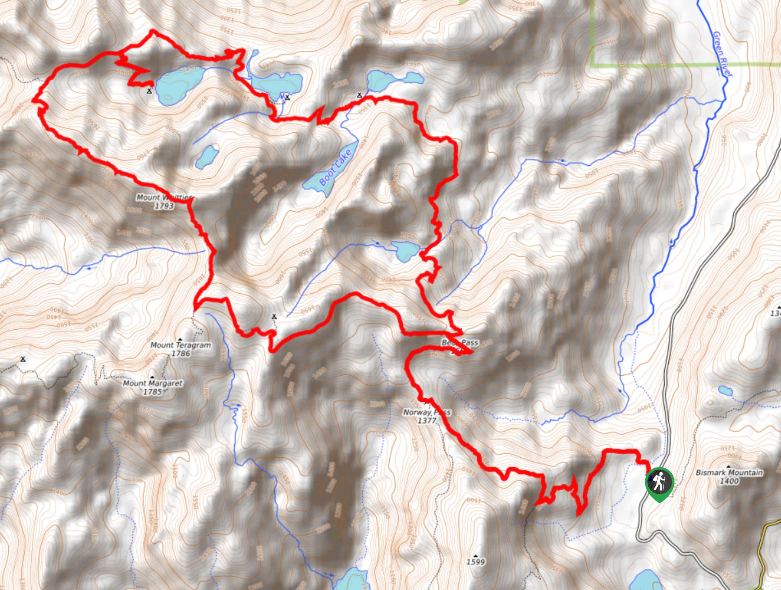 Lakes Trail #211 Loop Map