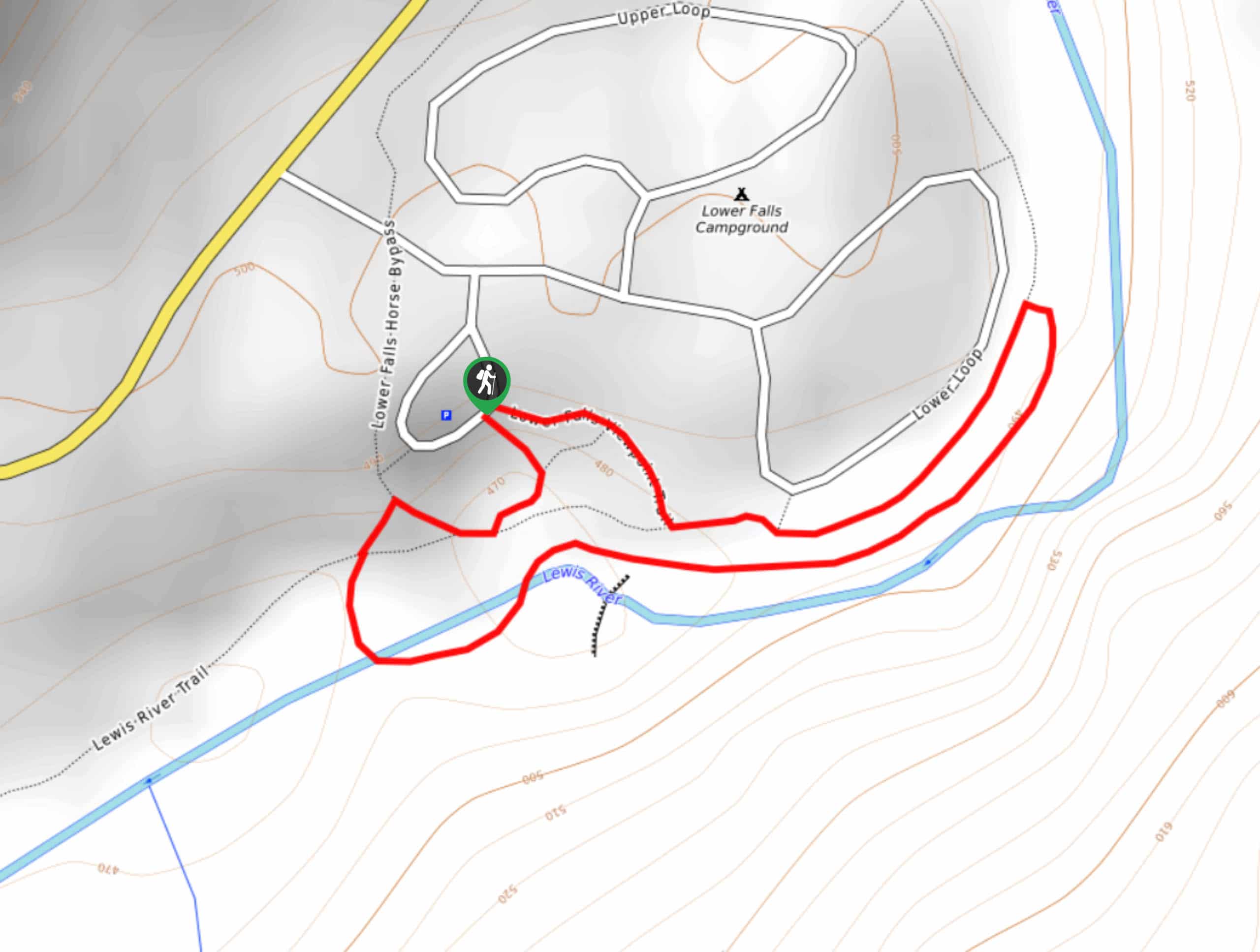Lower Falls Campground Loop Map