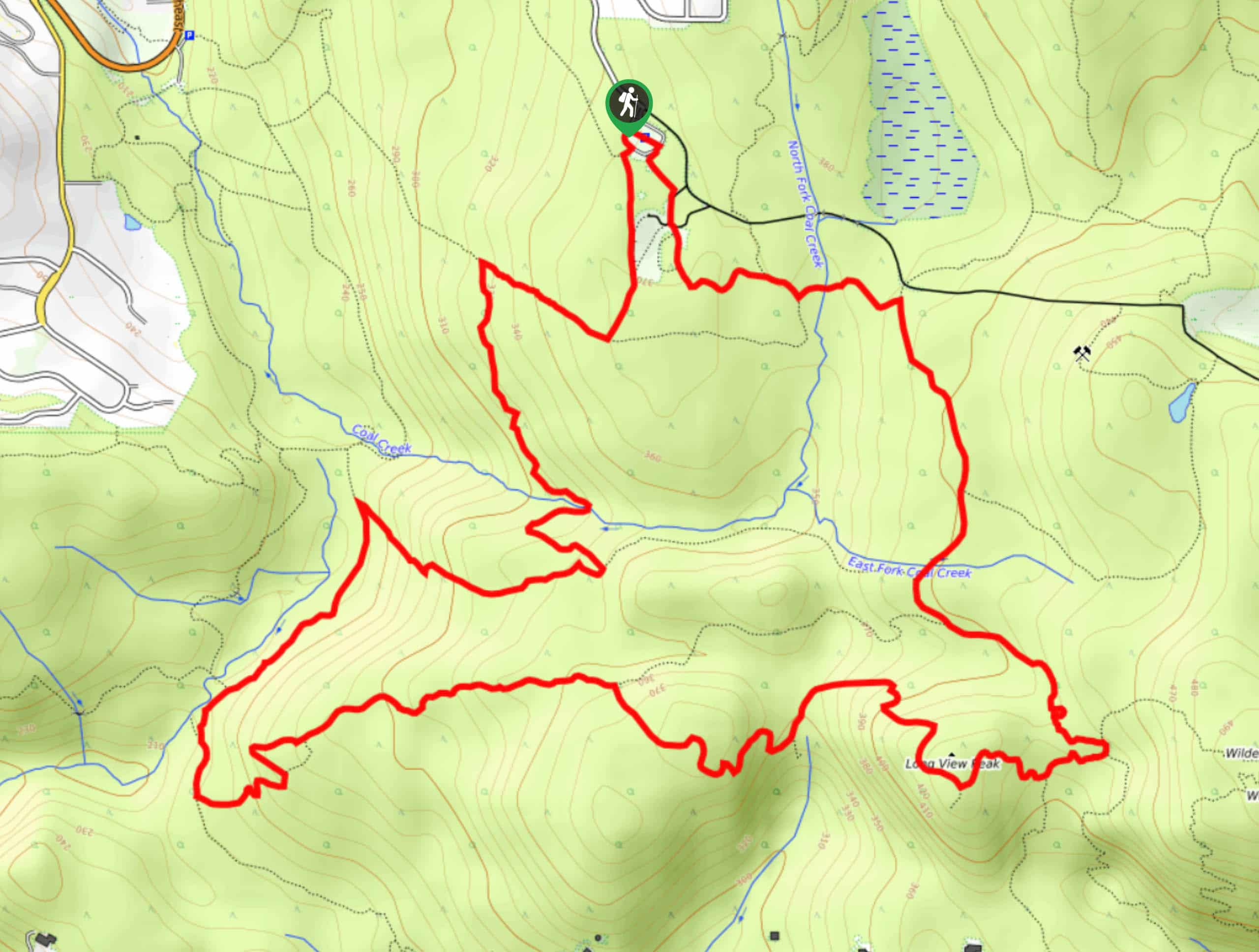 Longview Peak and Far Country Lookout Loop Map