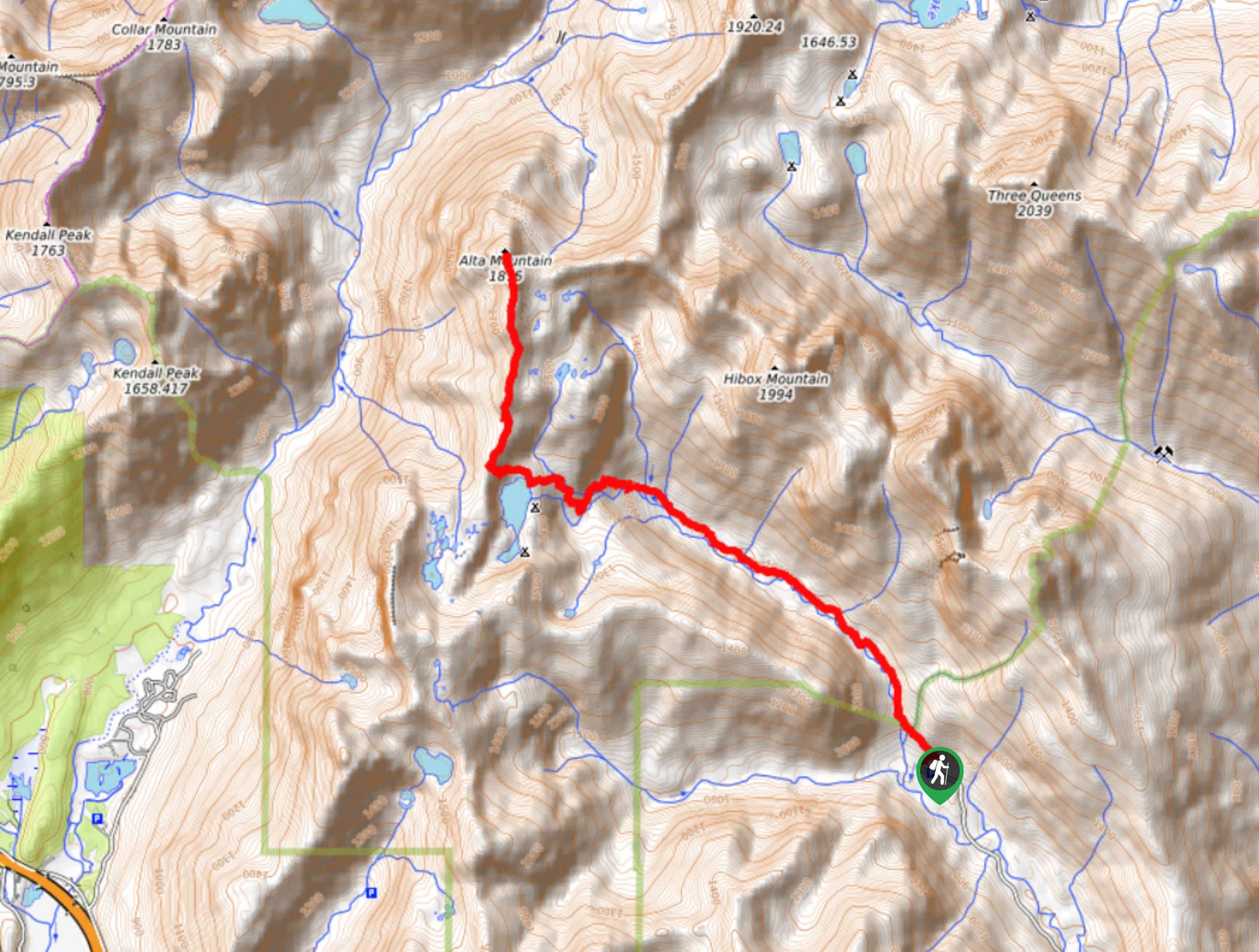 Alta Mountain Trail Map