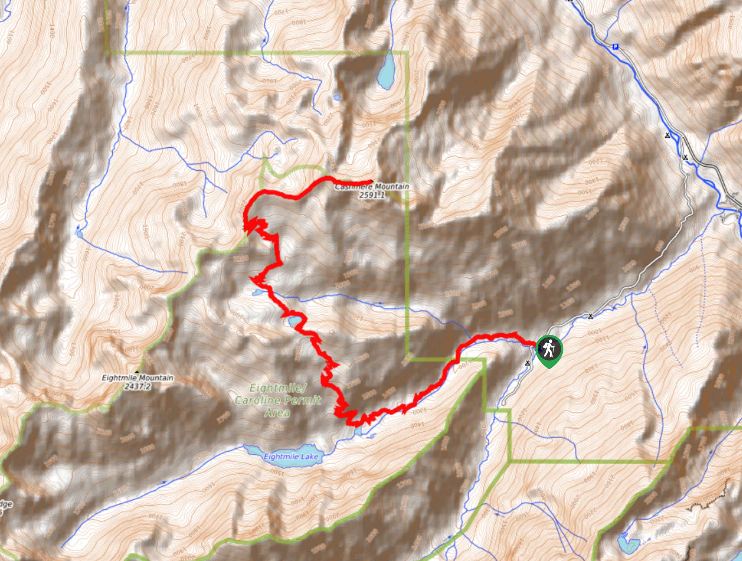 Cashmere Mountain Hike Map