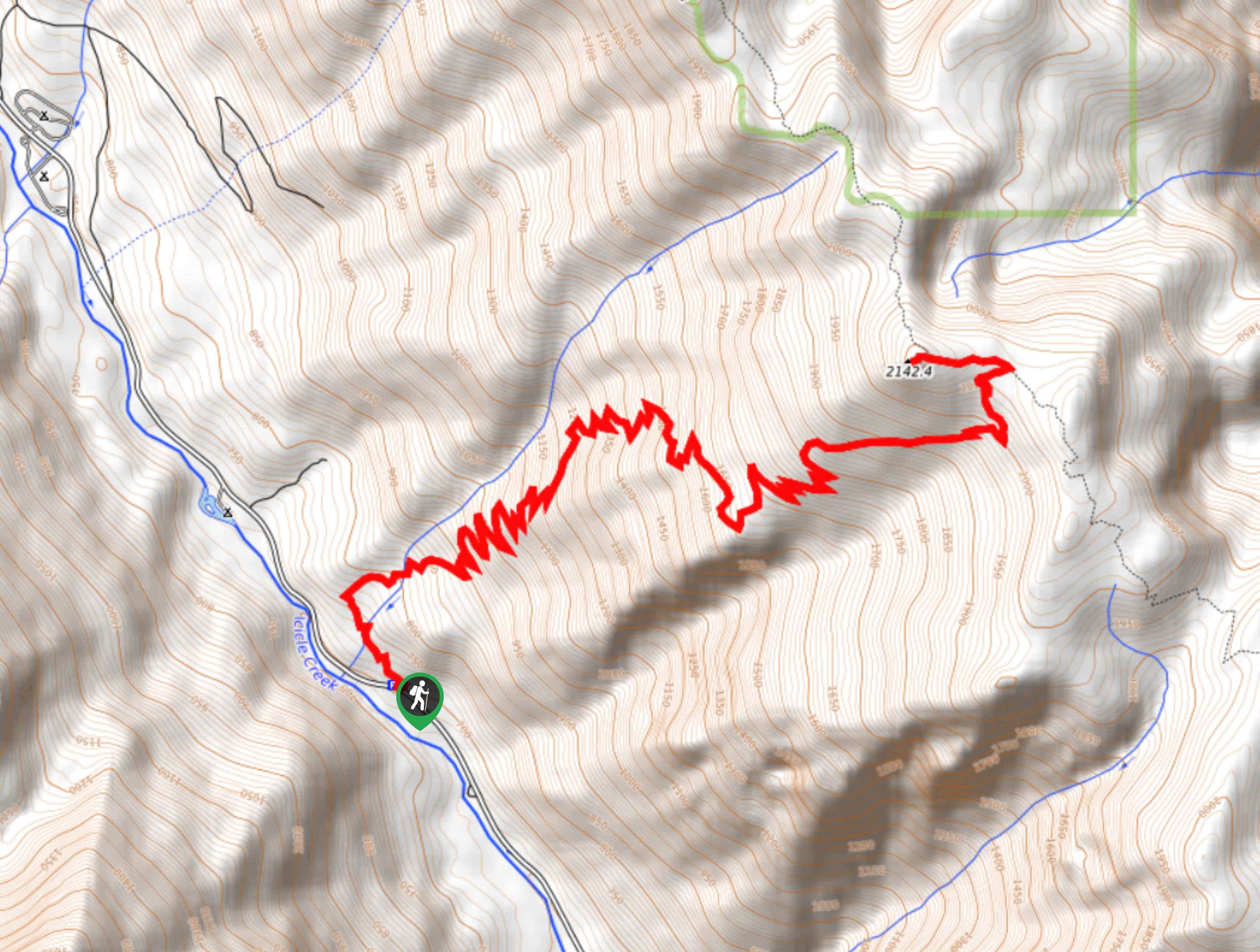 Icicle Ridge via Fourth of July Creek Trail Map