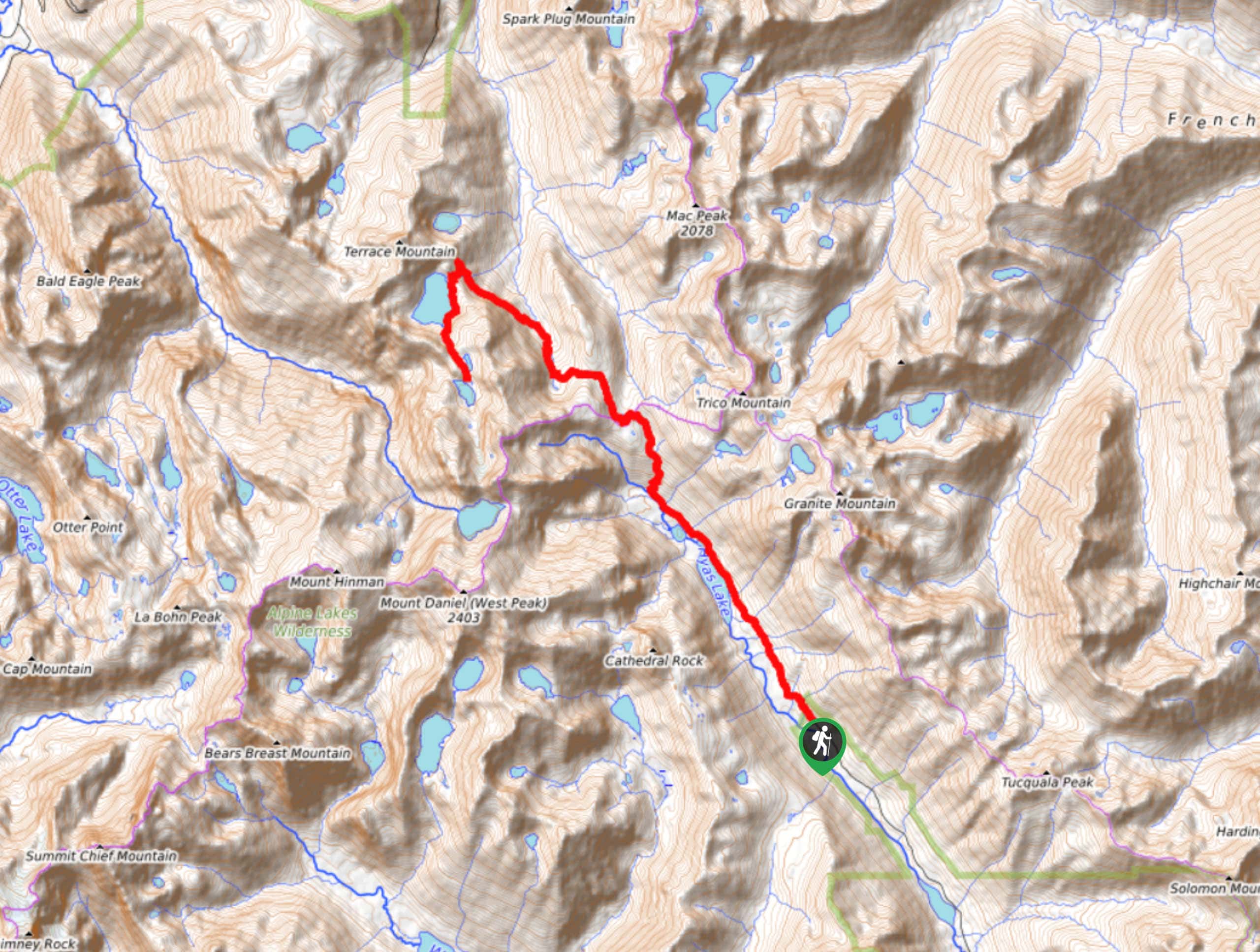 Marmot Lake and Jade Lake Hike Map