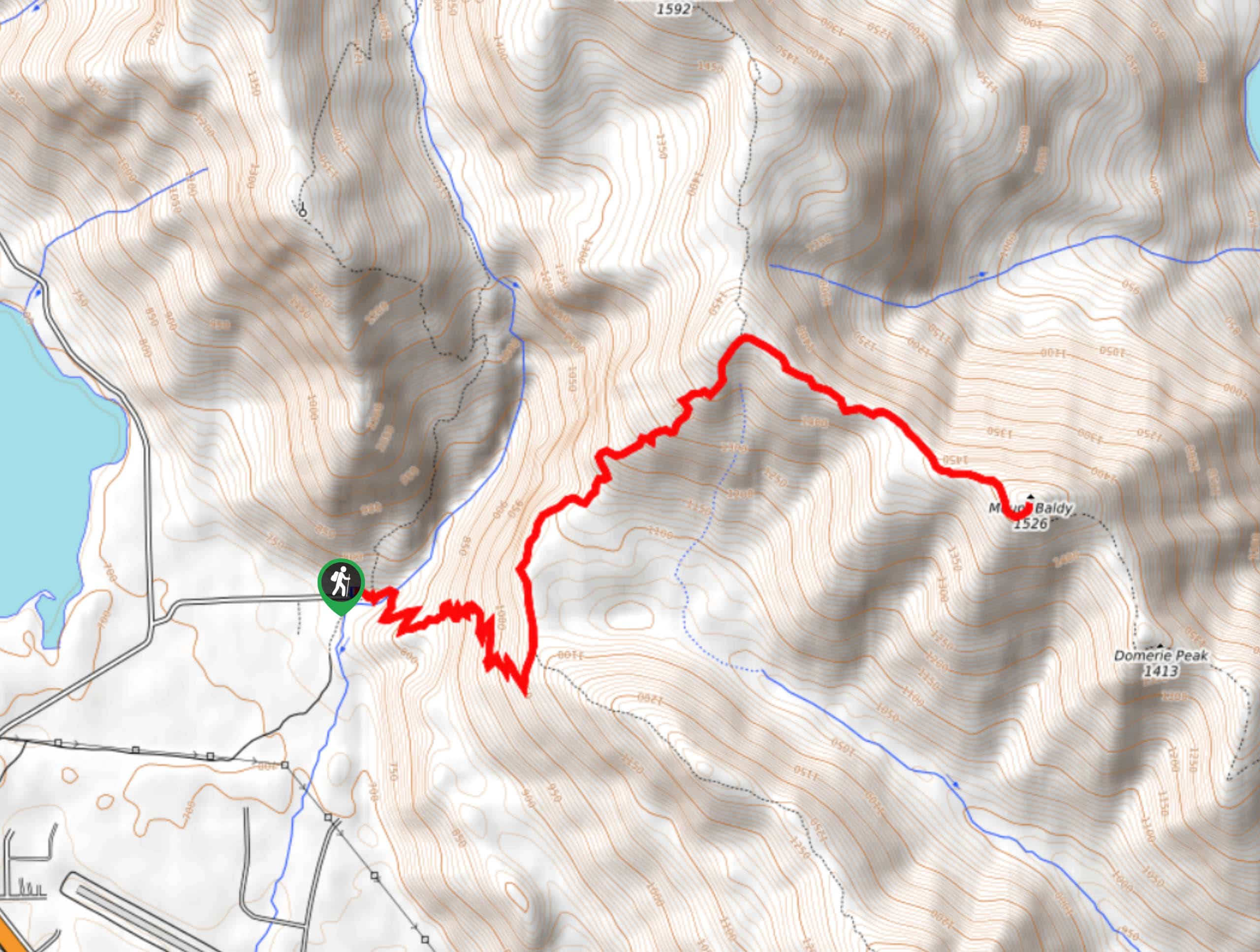 Mount Baldy via Domerie Divide Trail Map
