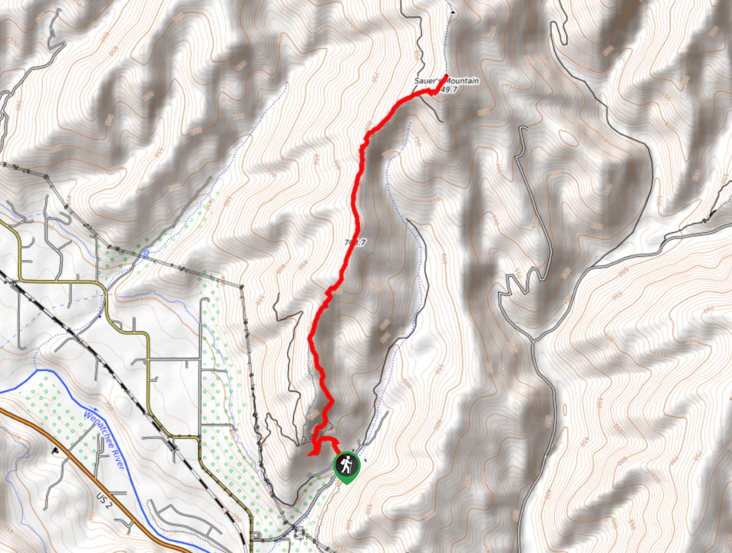Sauer’s Mountain Trail Map
