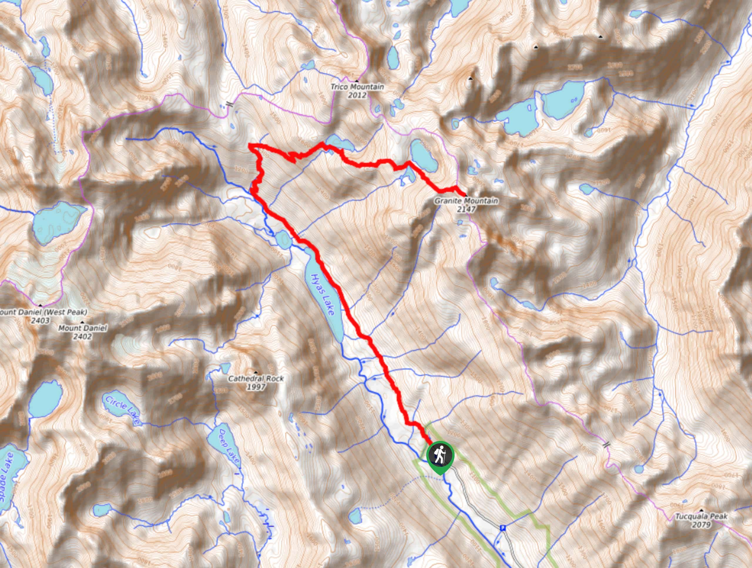 Tuck and Robin Lakes Hike Map