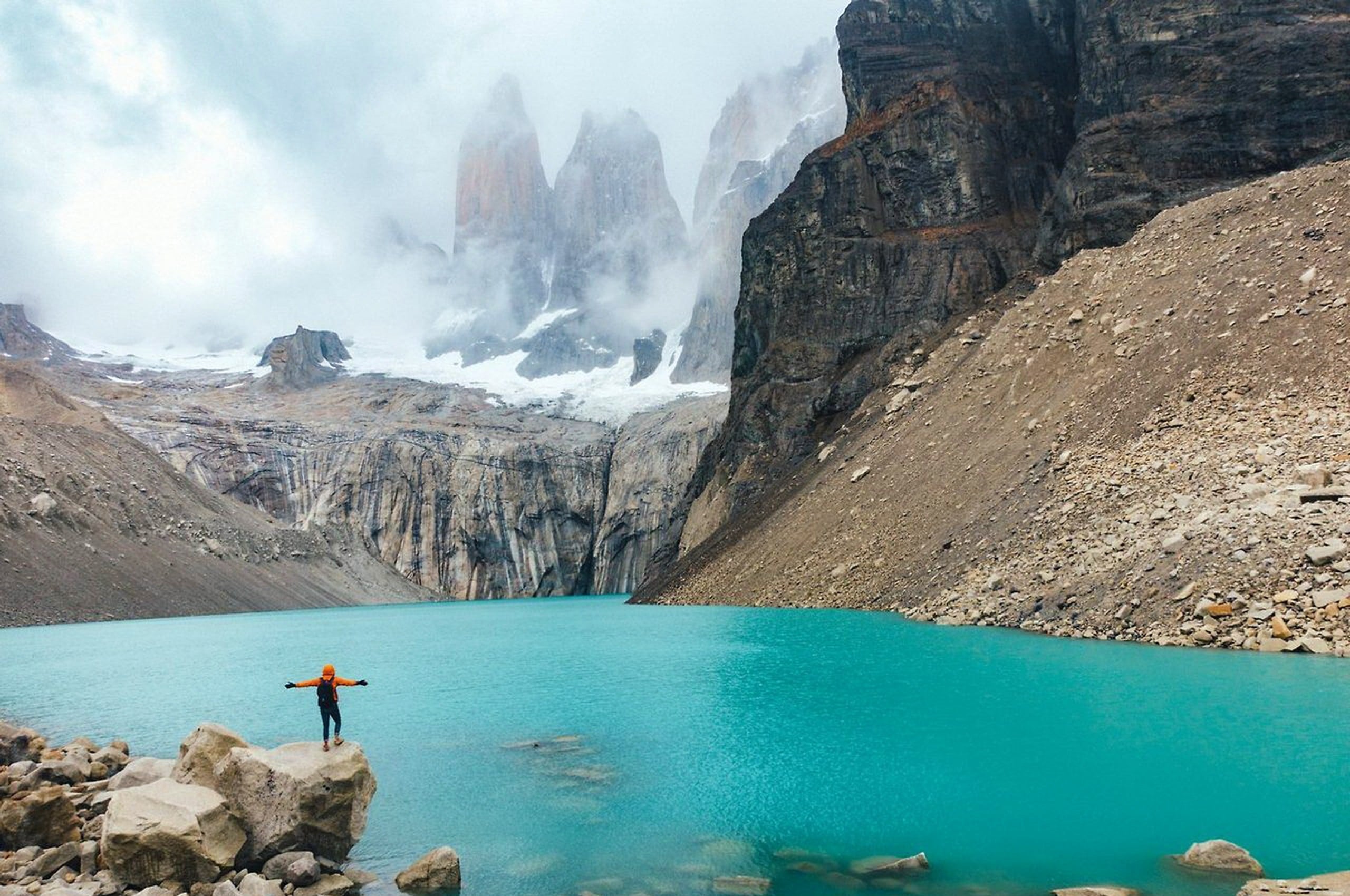 Enjoying the stunning views of The Towers in Patagonia