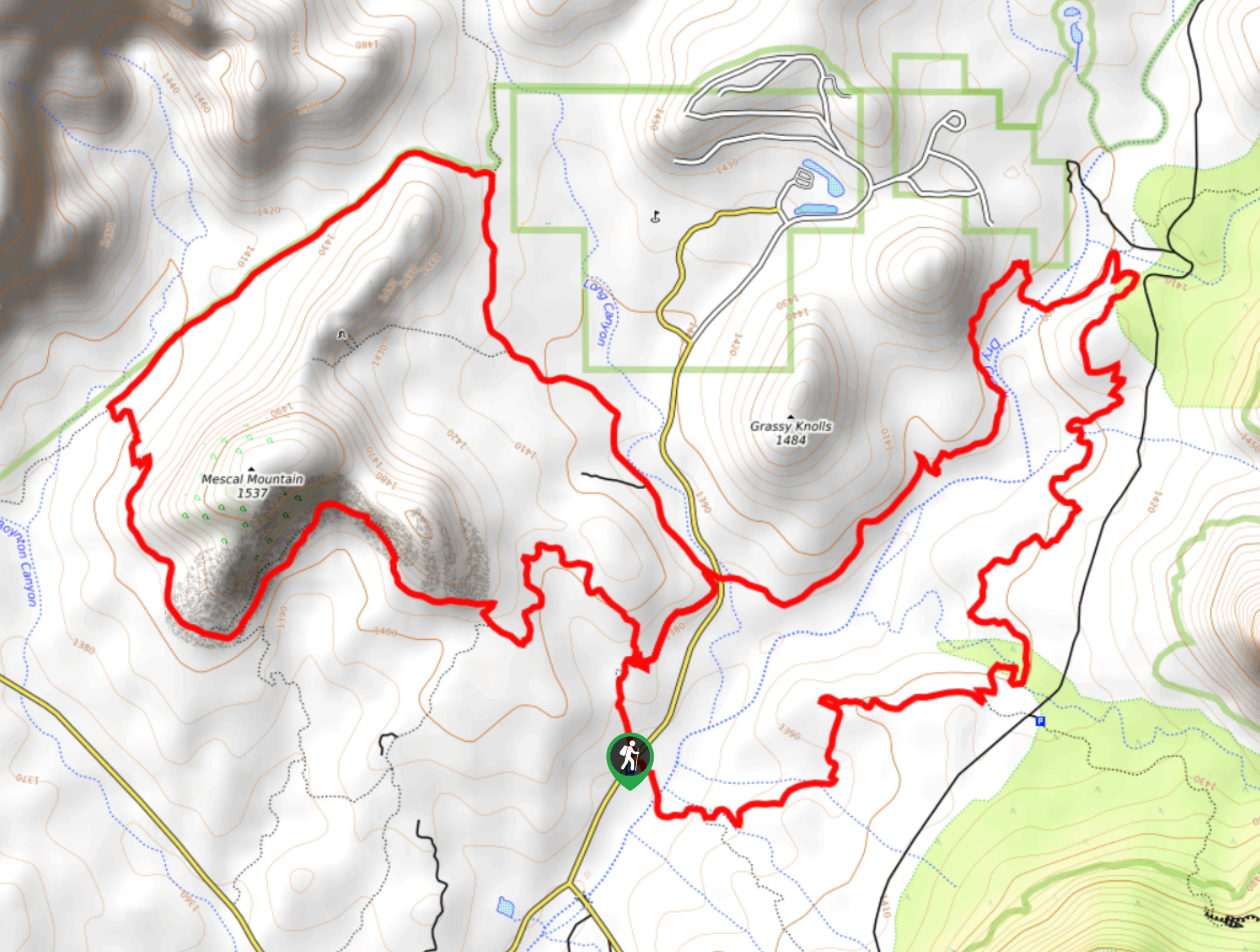 Chuckwagon, Mescal Mountain, and Long Canyon Loop Map