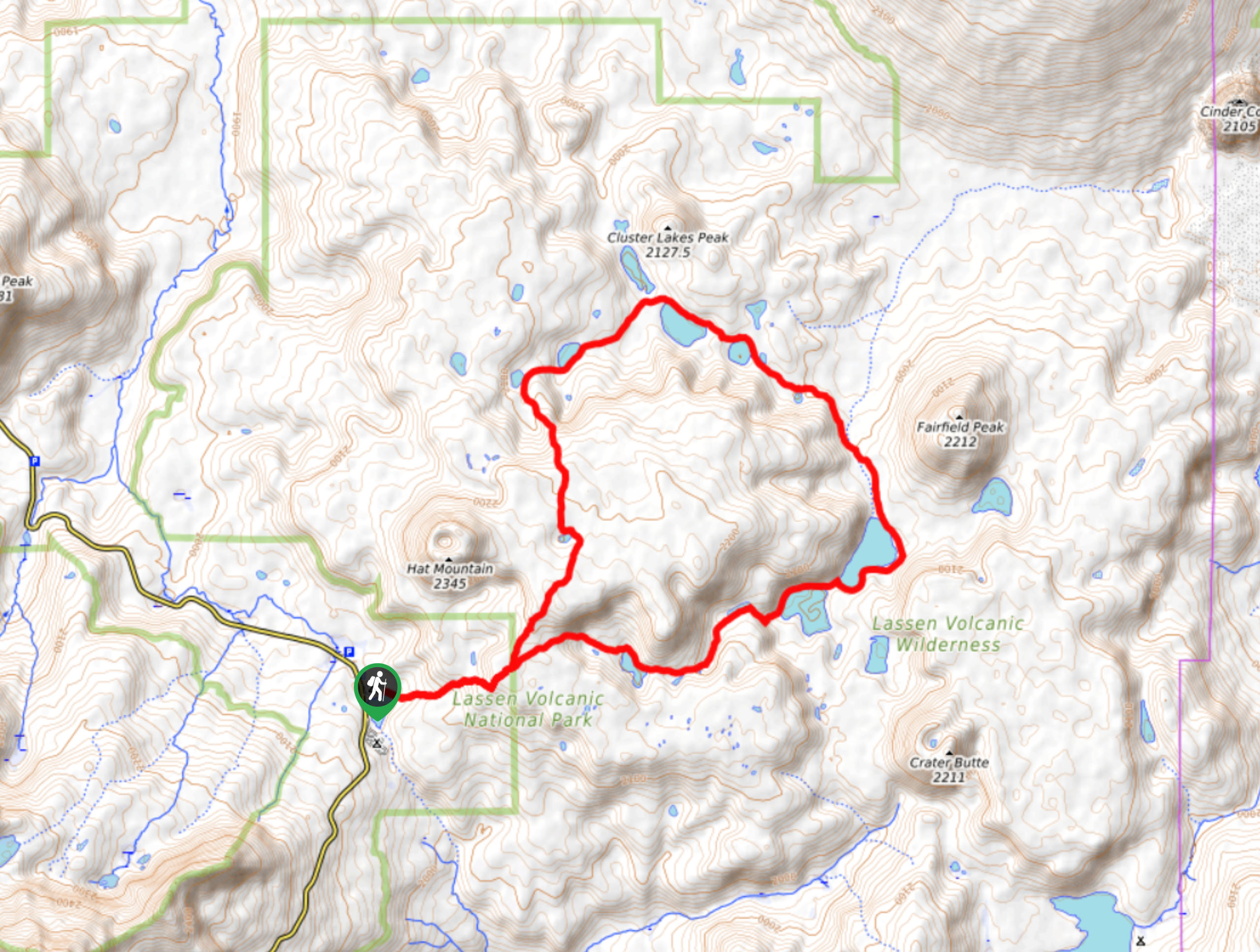 Cluster Lakes Loop Trail Map