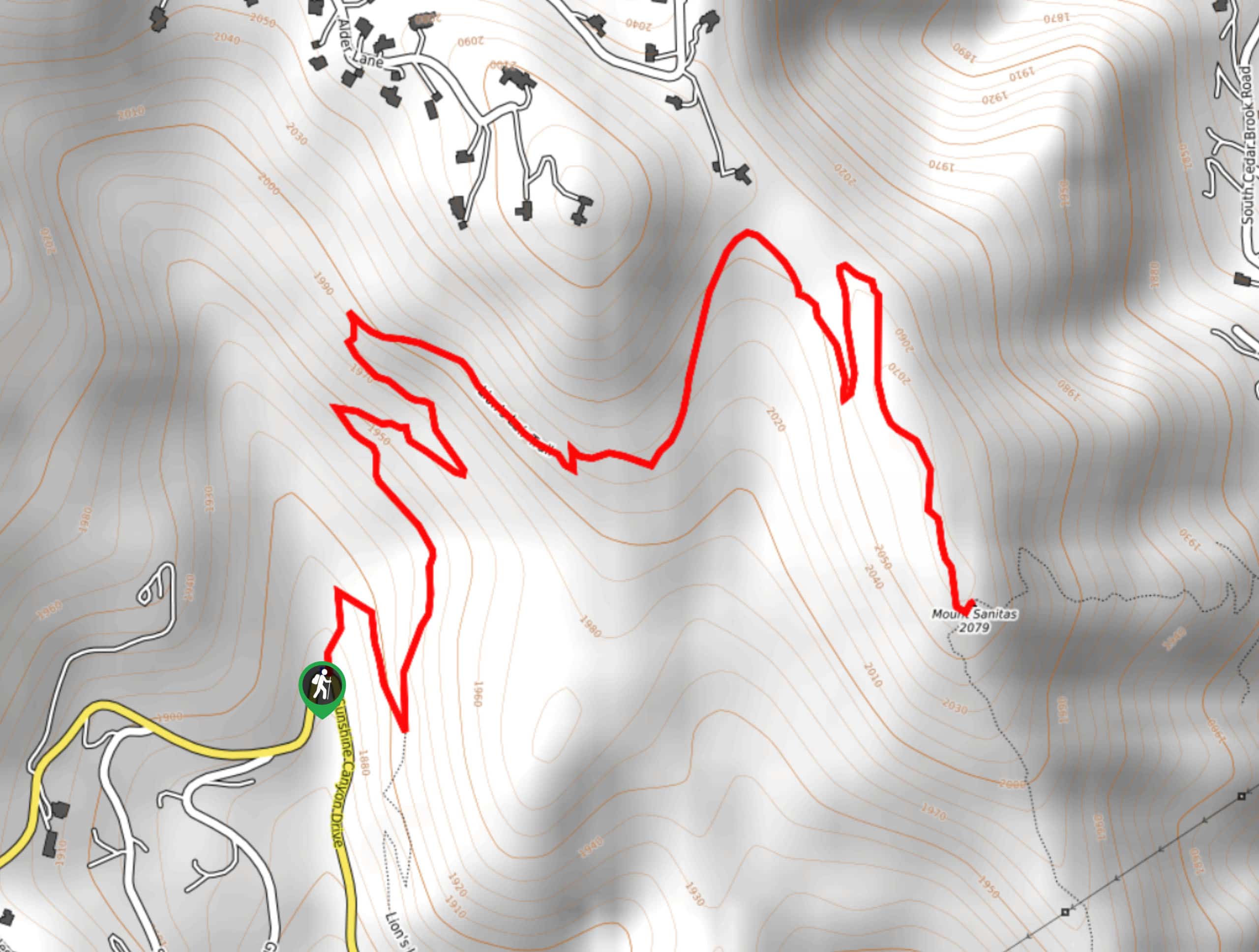 Lion’s Lair Spur Trail Map