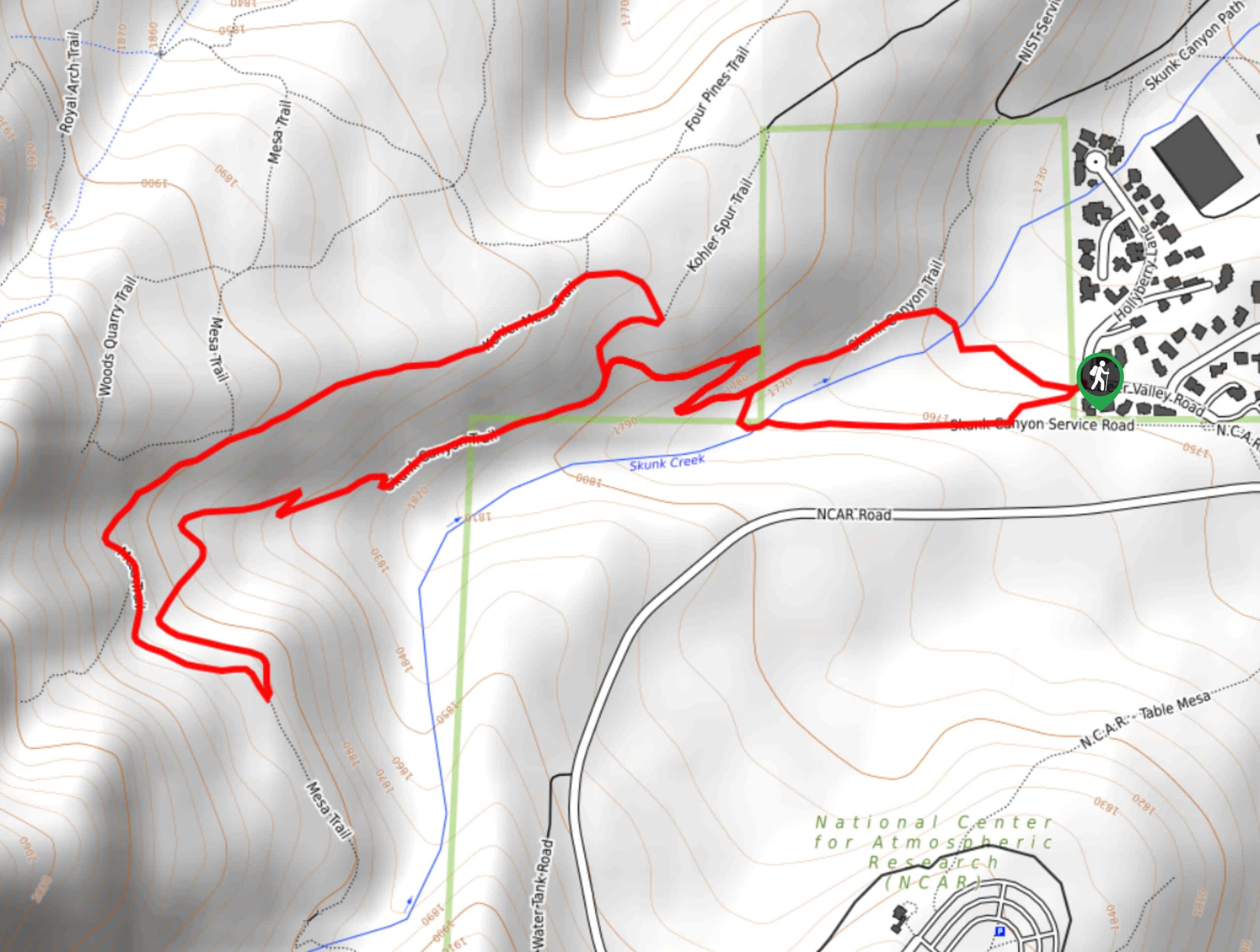 Skunk Canyon and Kohler Mesa Loop Trail Map