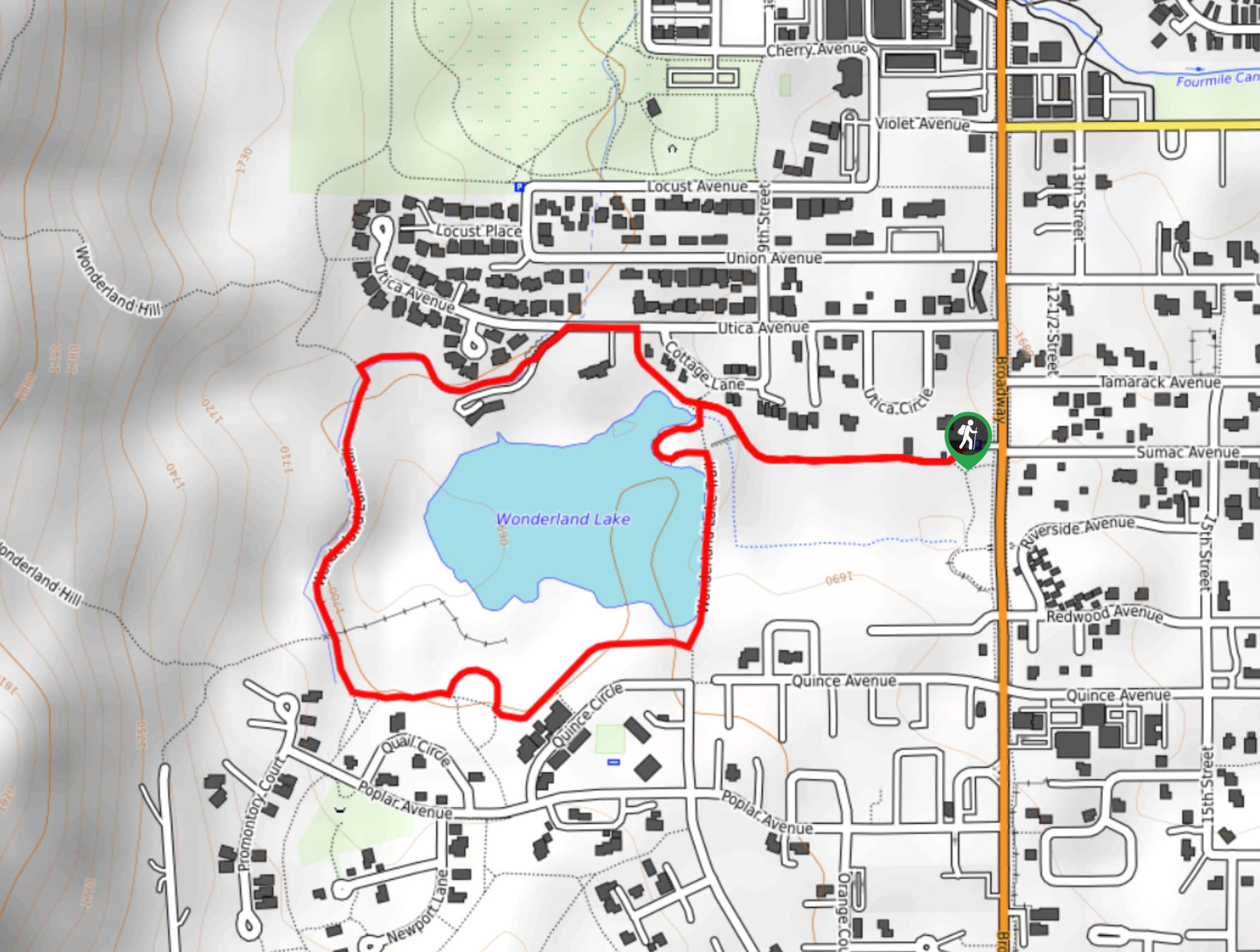 Wonderland Lake Trail Map