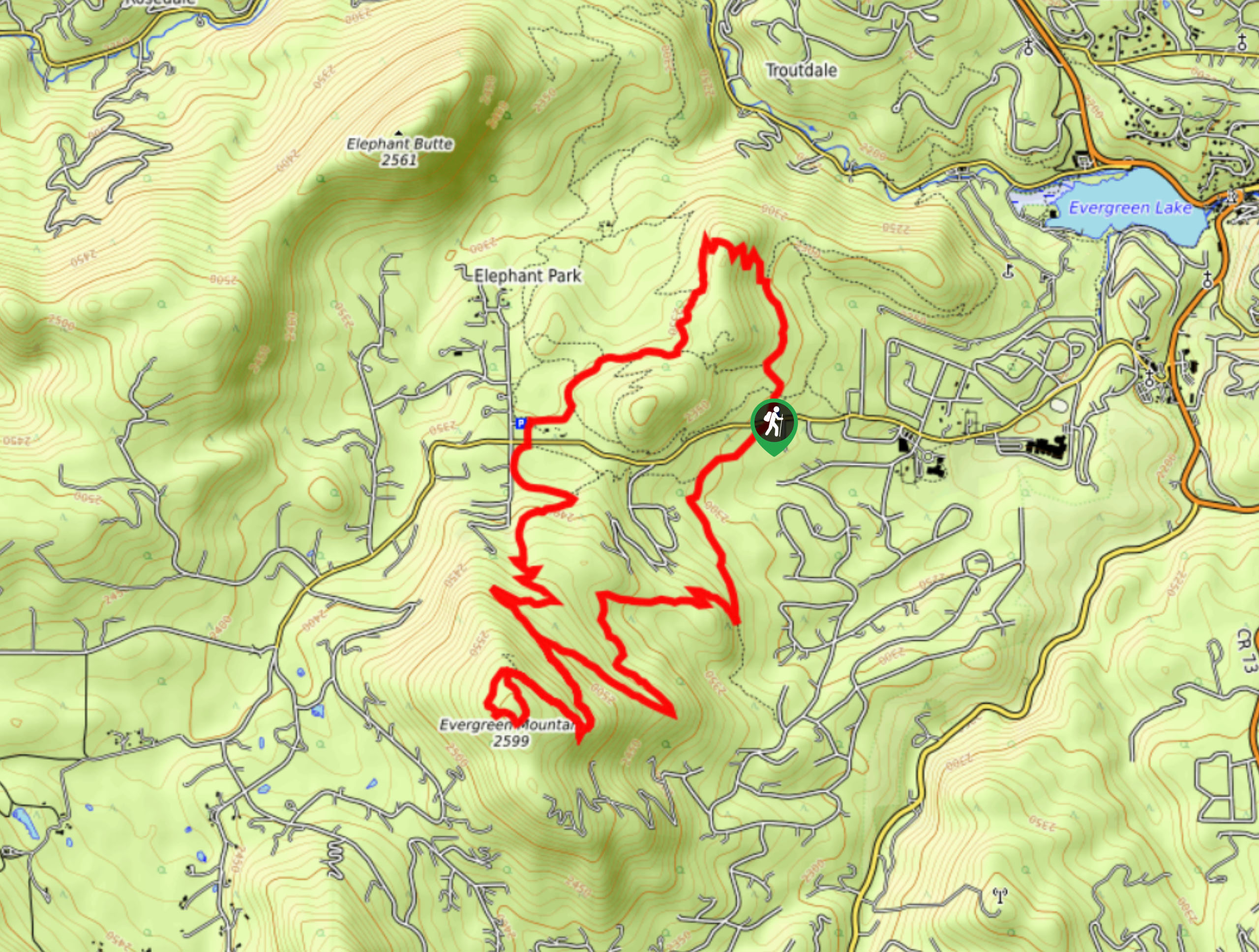 Alderfer/Three Sisters Park Hike Map