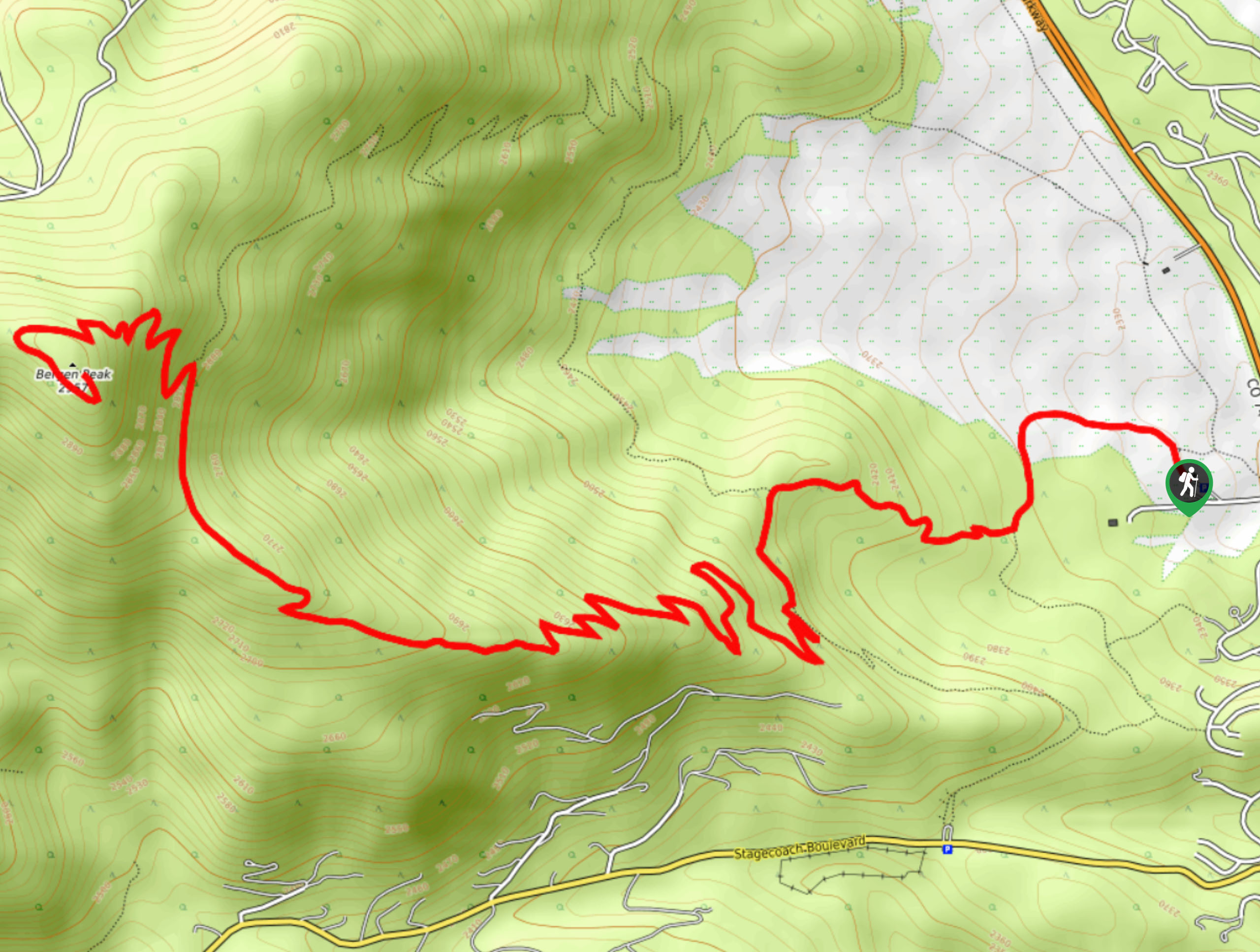 ​​Bergen Peak Hike Map