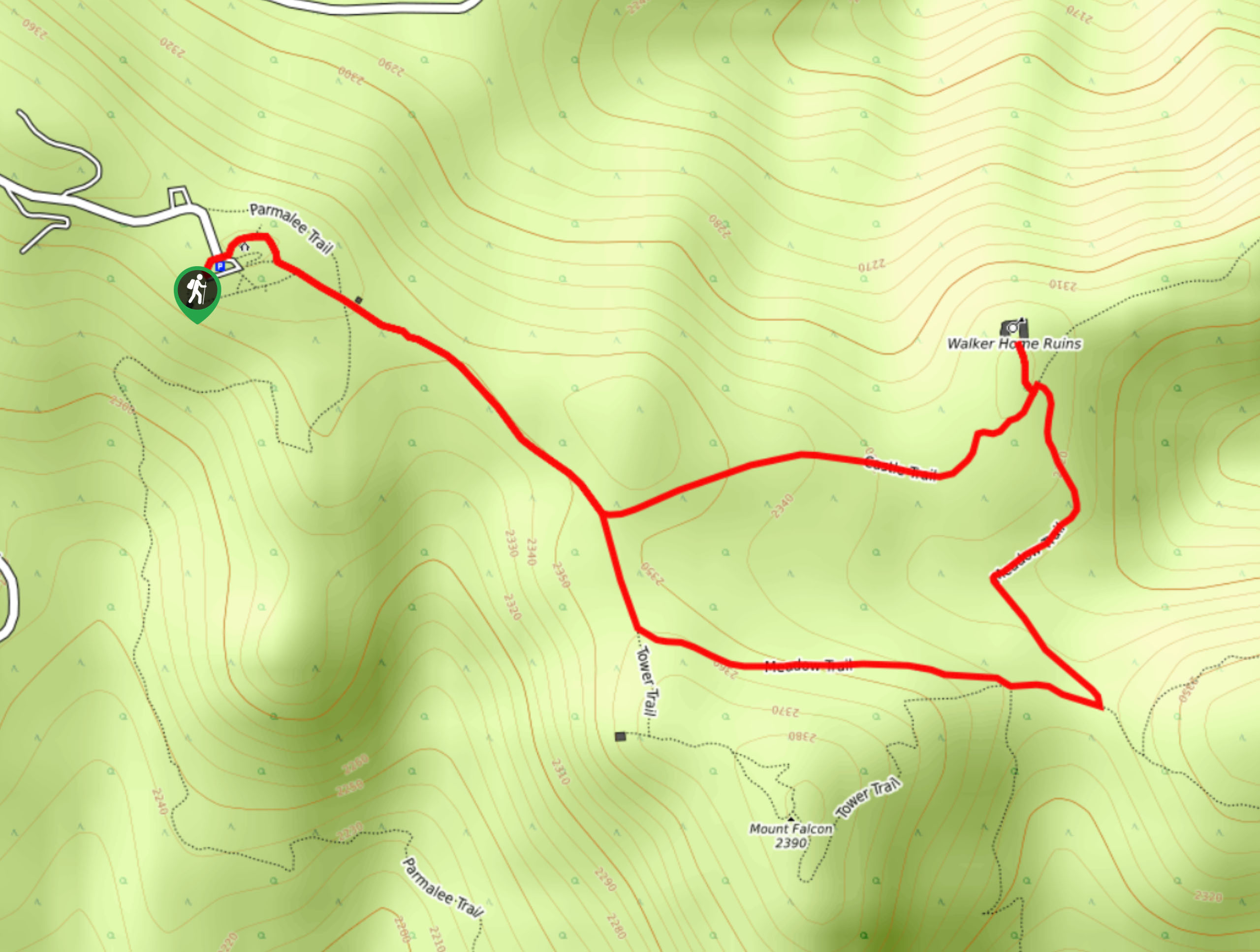 Castle and Meadow Trails Loop Map