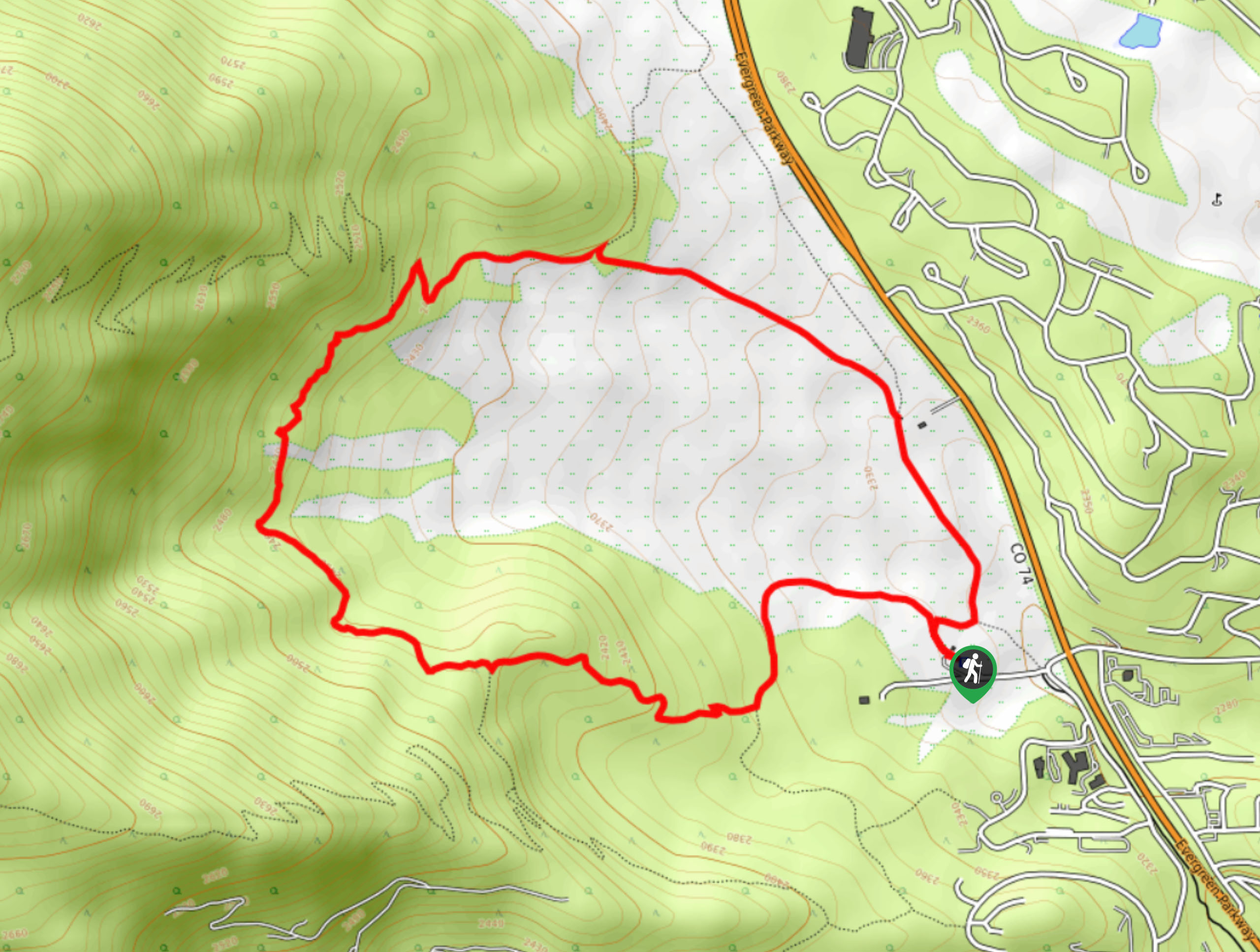Founder’s Trail and Meadow View Hike Map