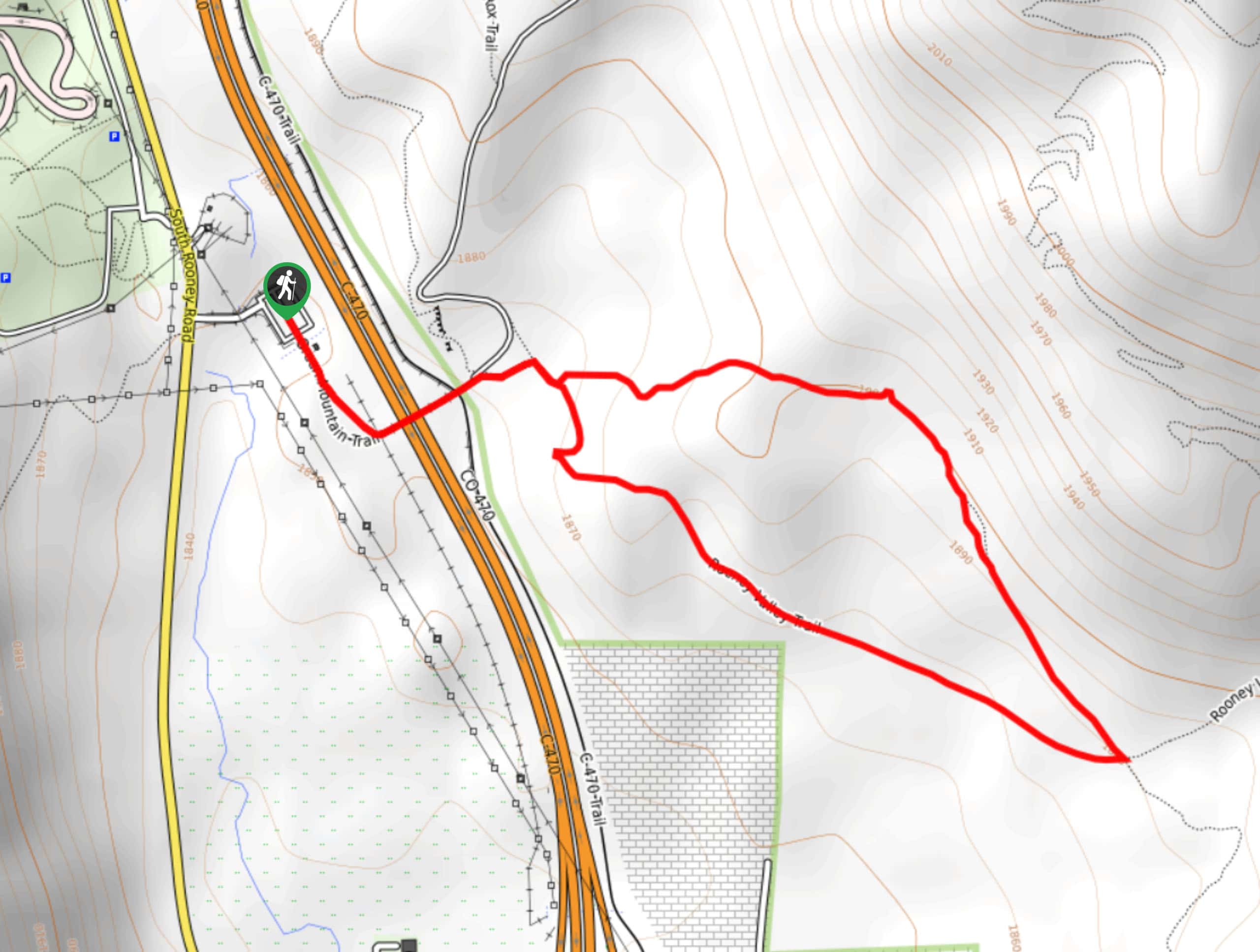 Green Mountain Loop Hike Map