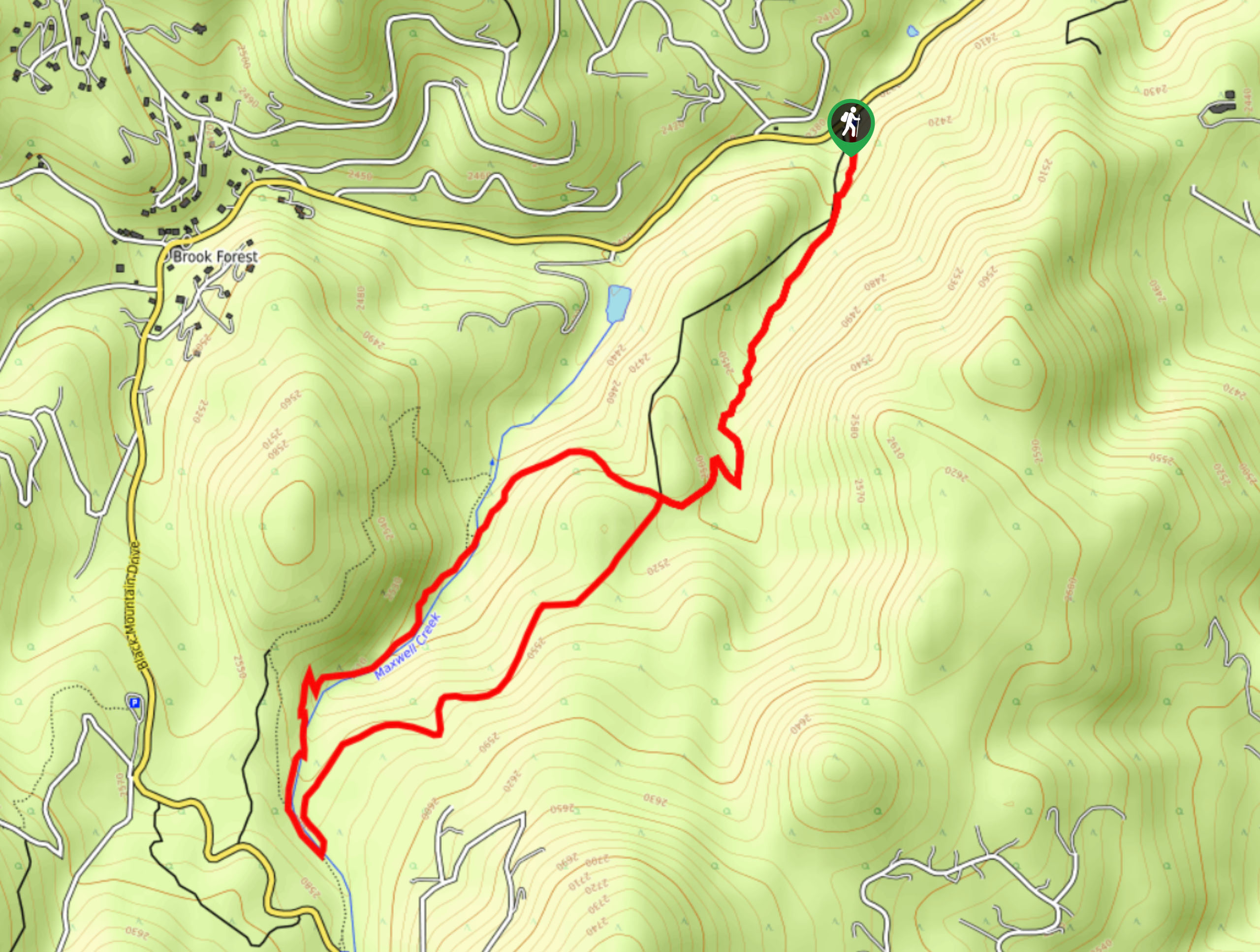 Maxwell Falls Lower Trail Map