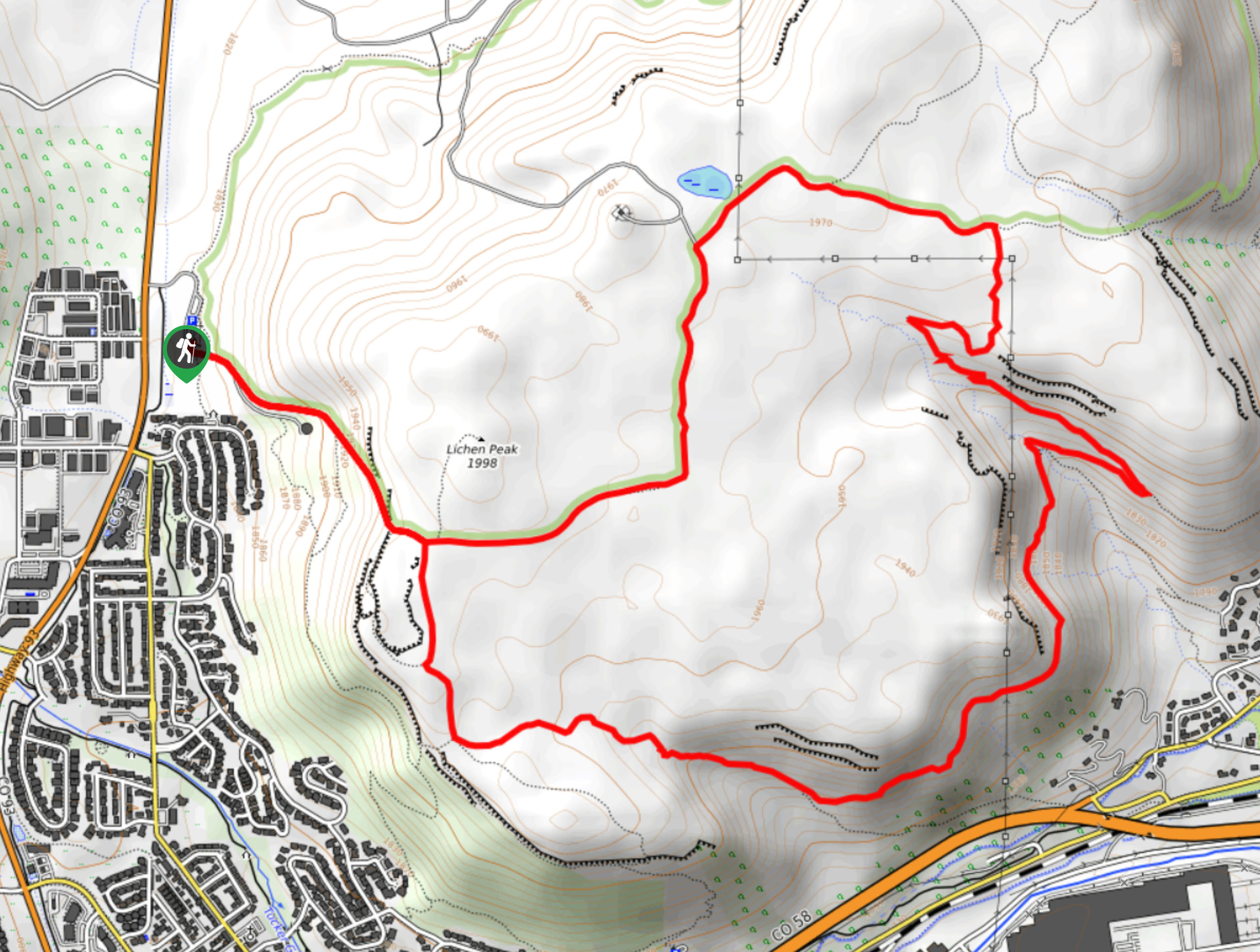 North Table Mountain and Tilting Mesa Trail Map