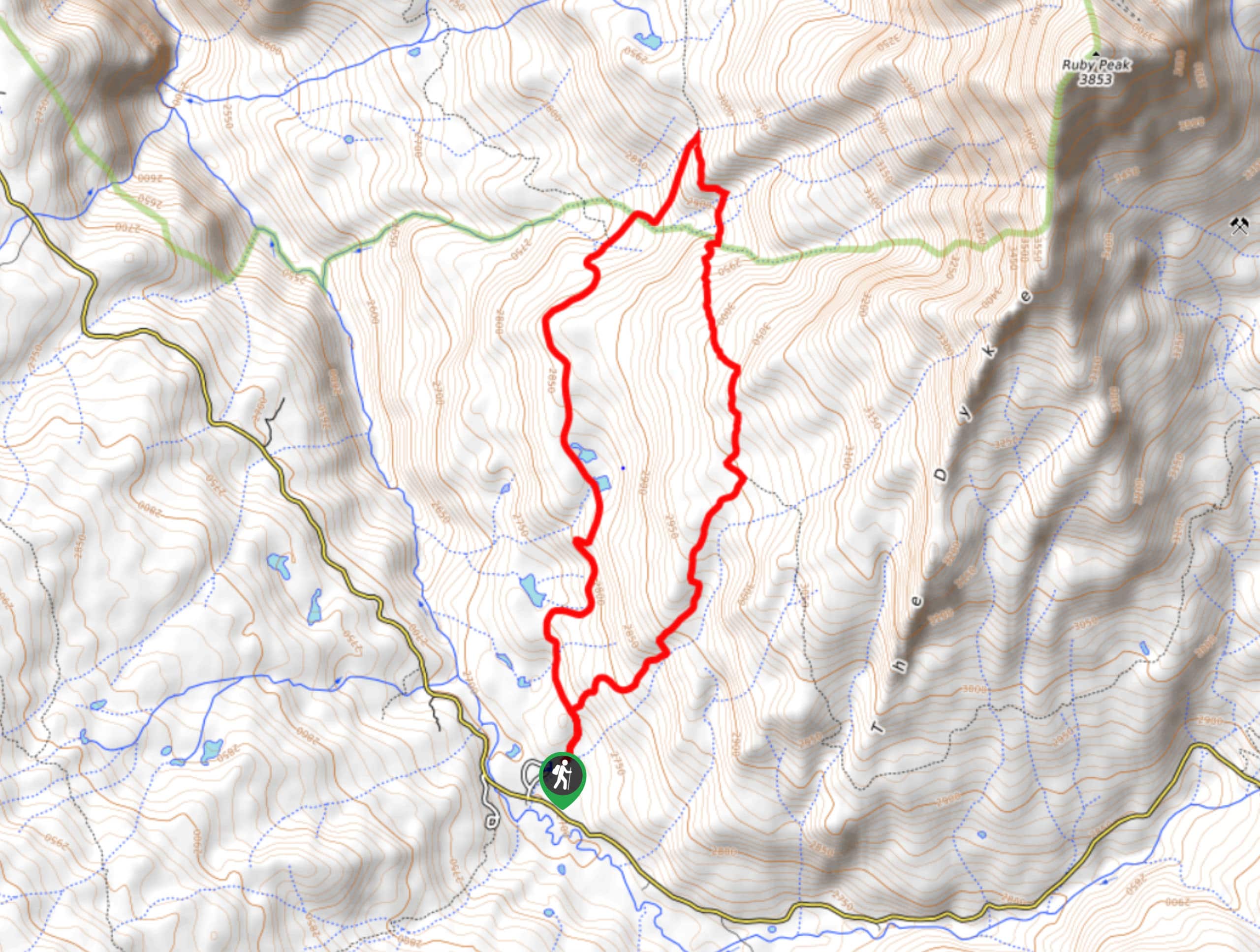 Dark Canyon, Irwin, and Dyke Loop Trail Map