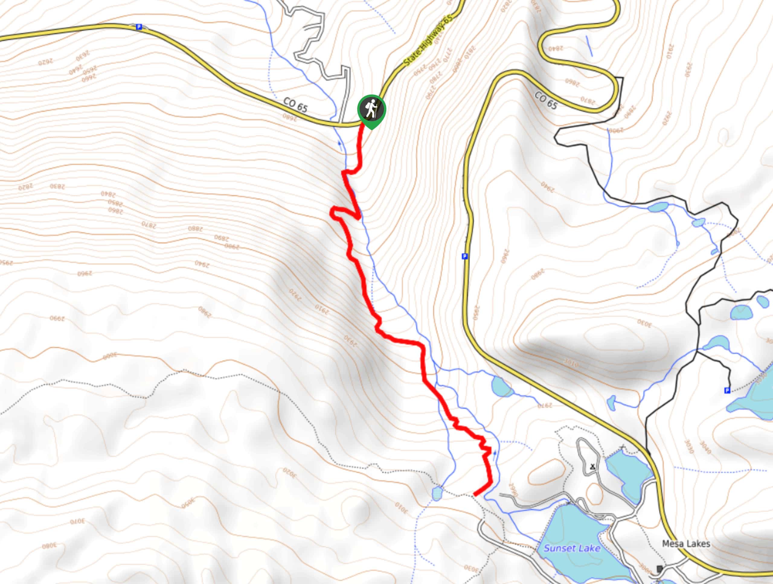 Mesa Creek #505 Trail Map