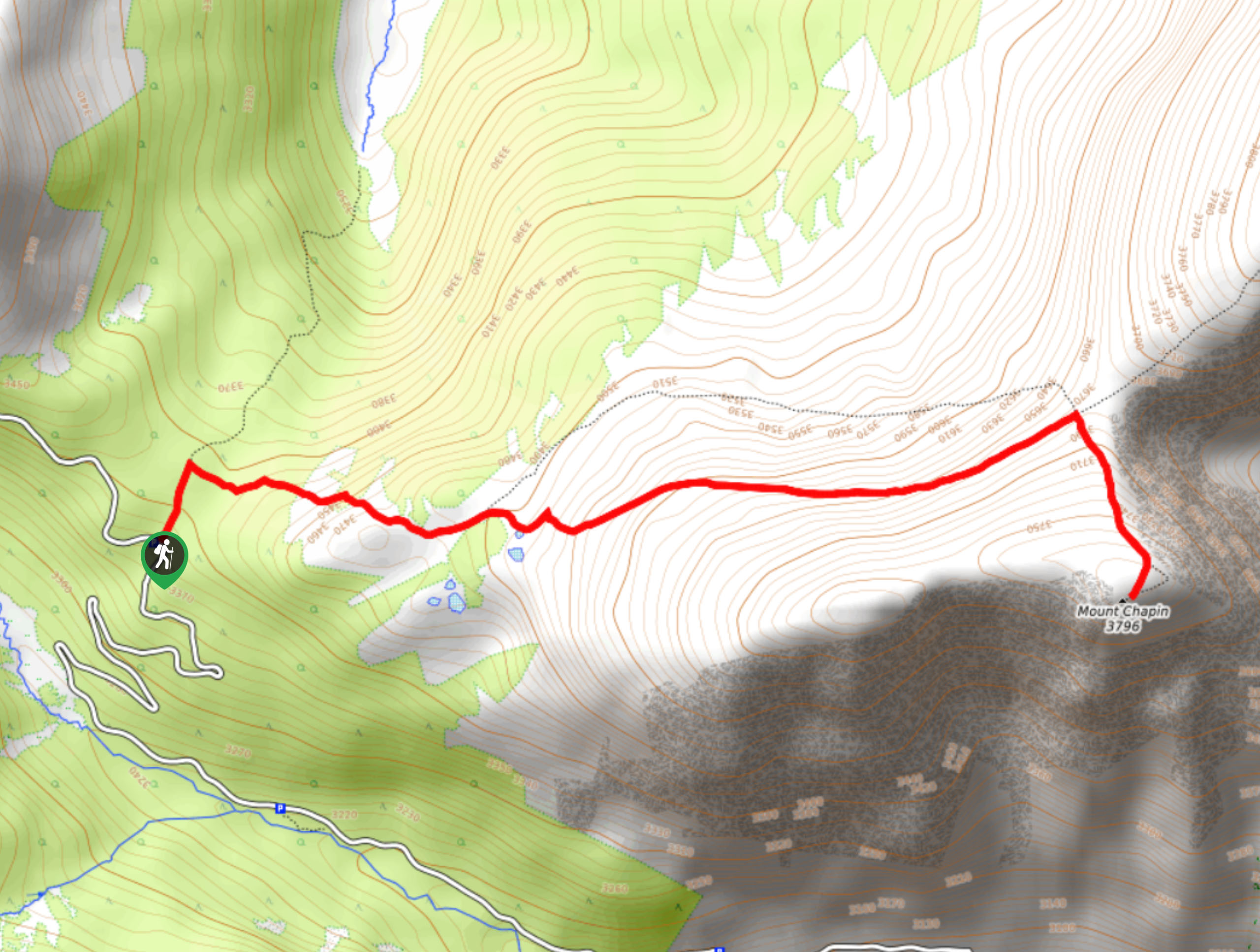 Chapin Pass Hike Map