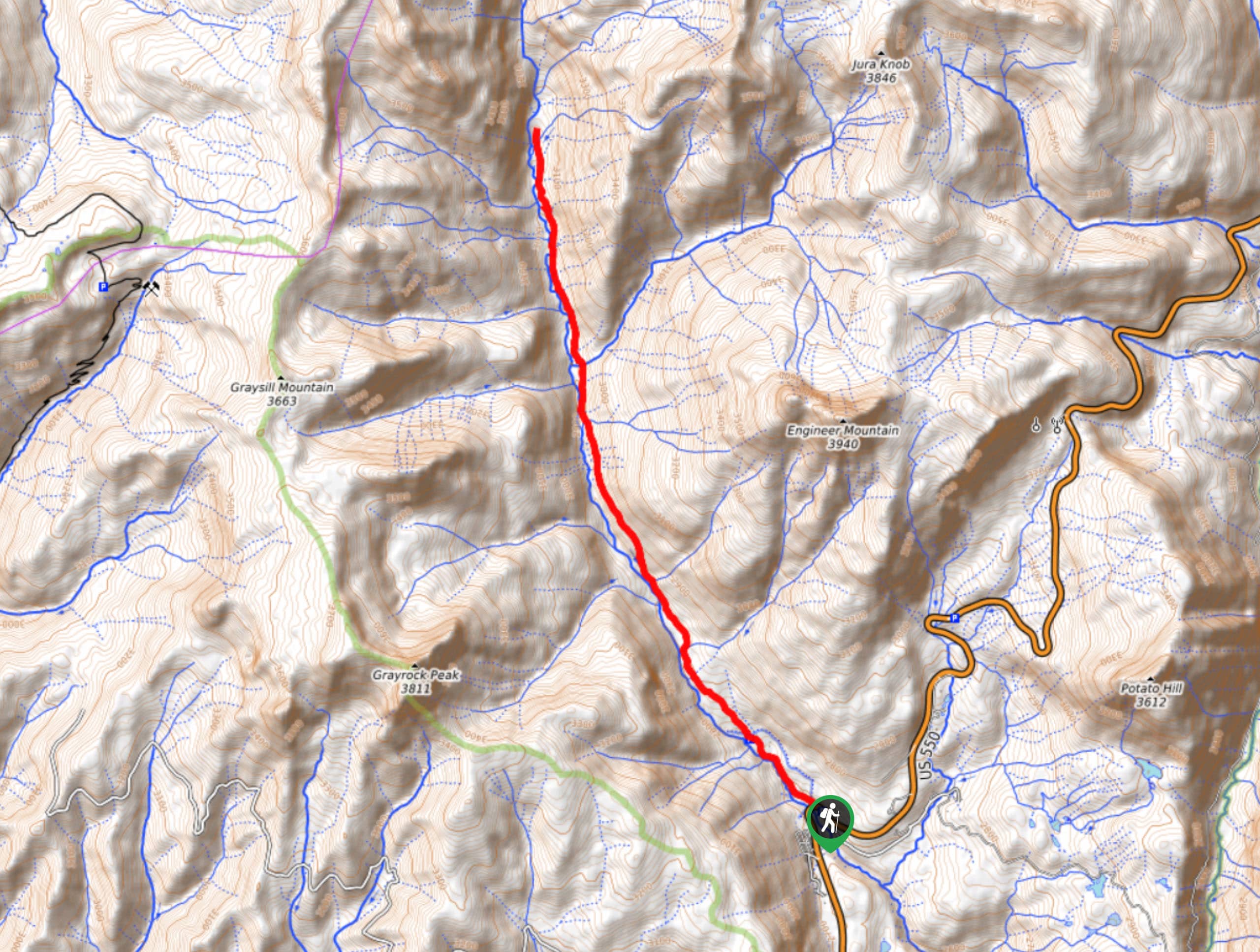 Cascade Creek East Fork Hike Map
