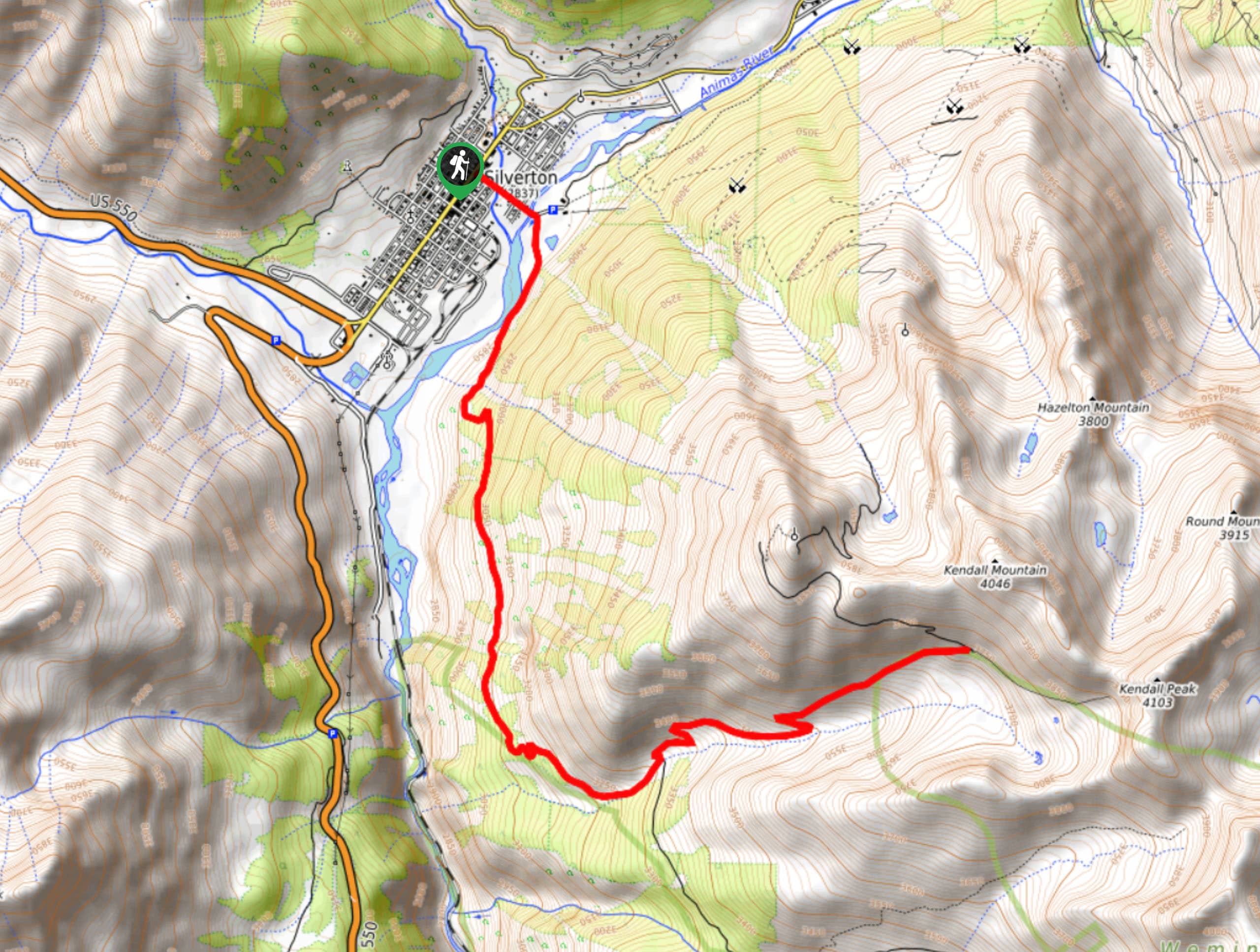 Kendall Peak Road Hike Map