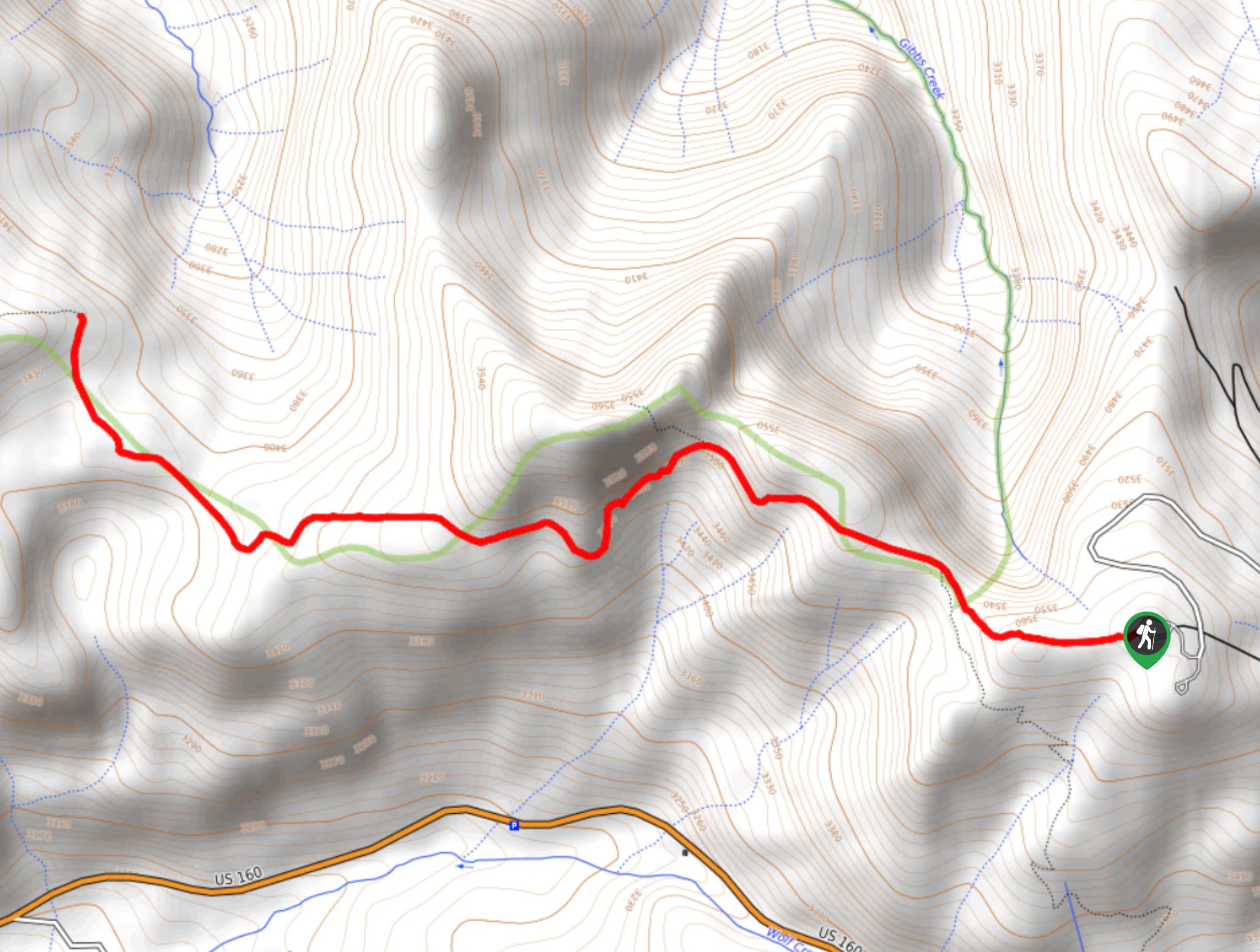 Lobo Overlook Hike Map