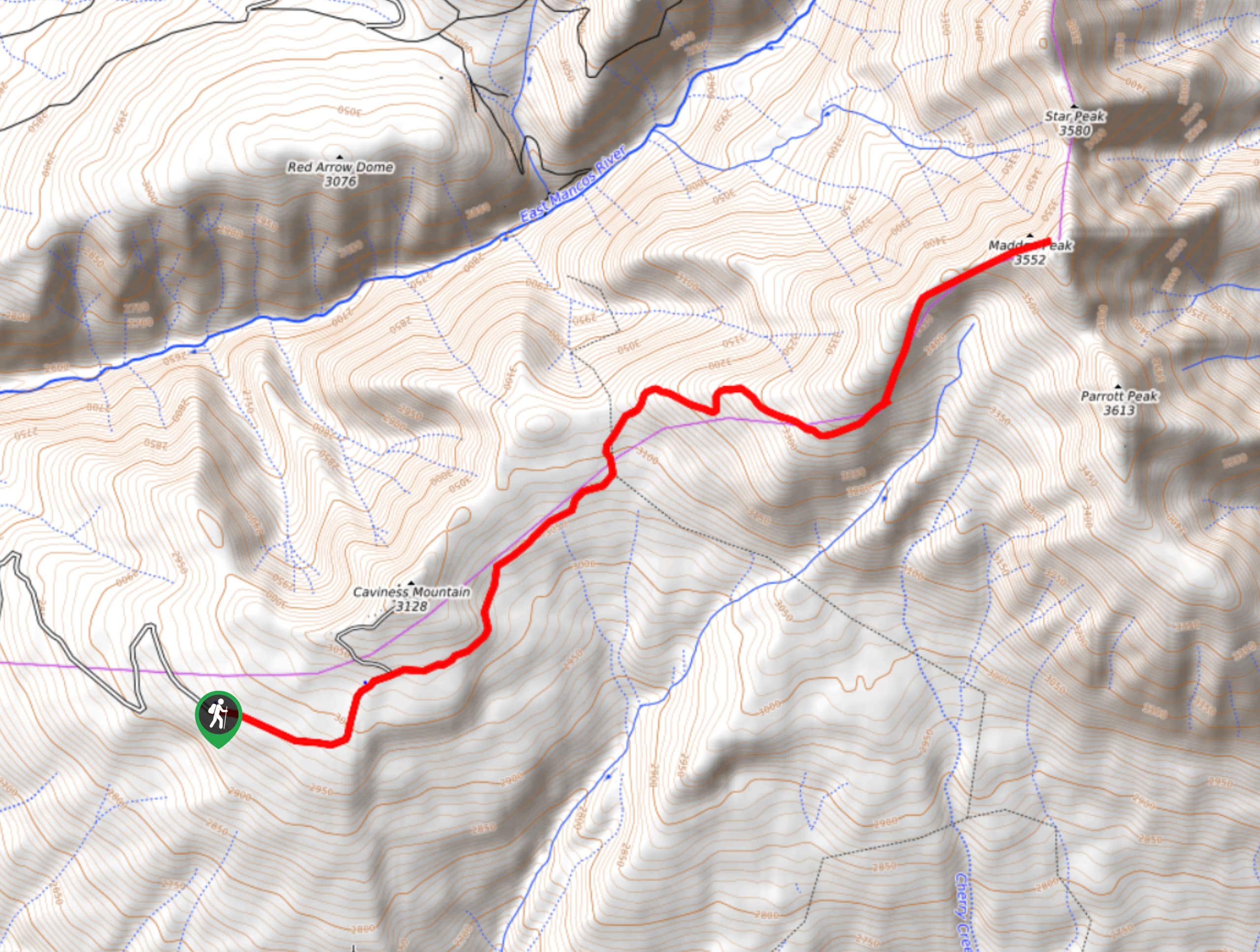 Madden Peak Hike Map