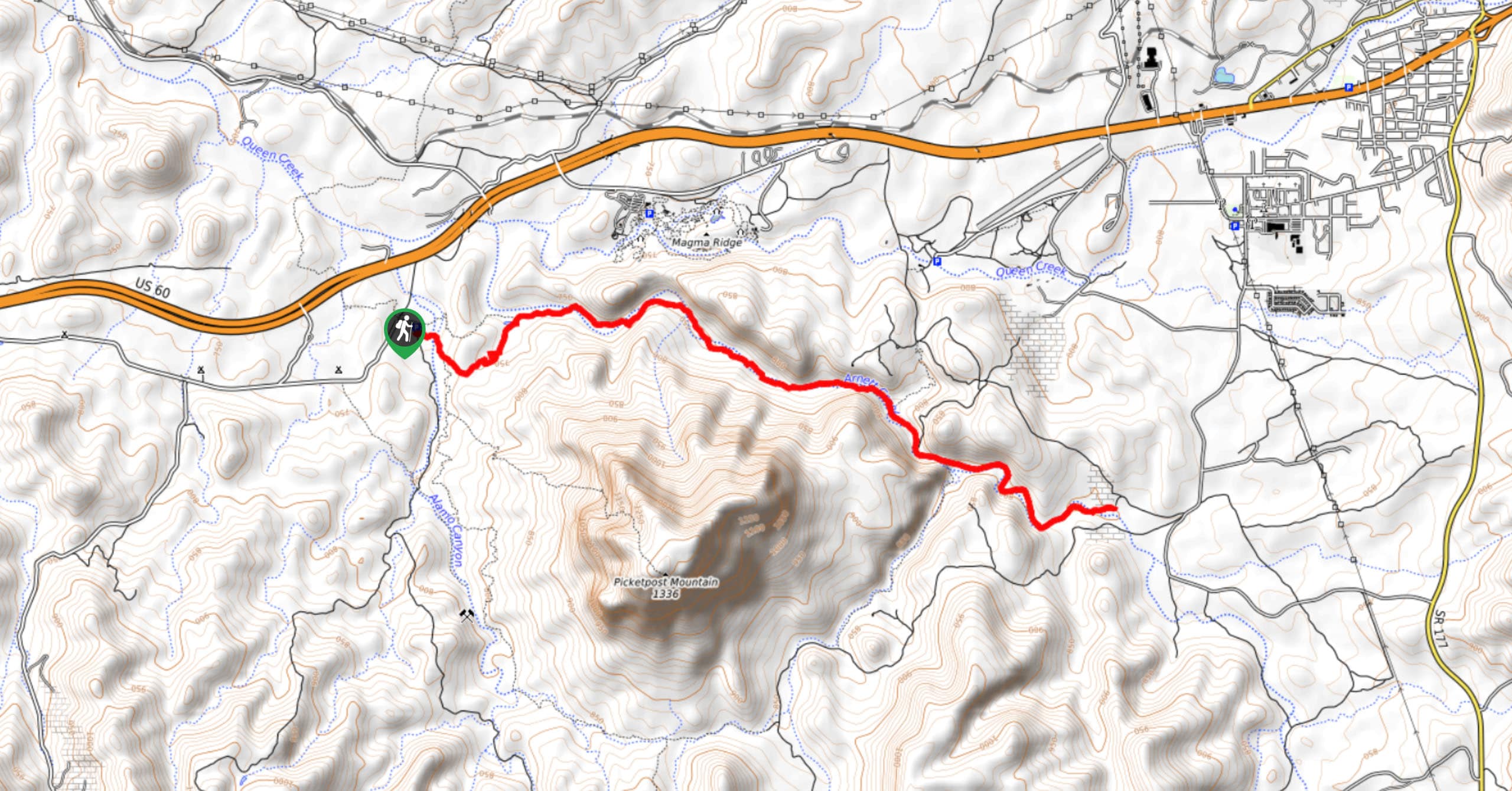 Arnett Canyon Trail Segment Map