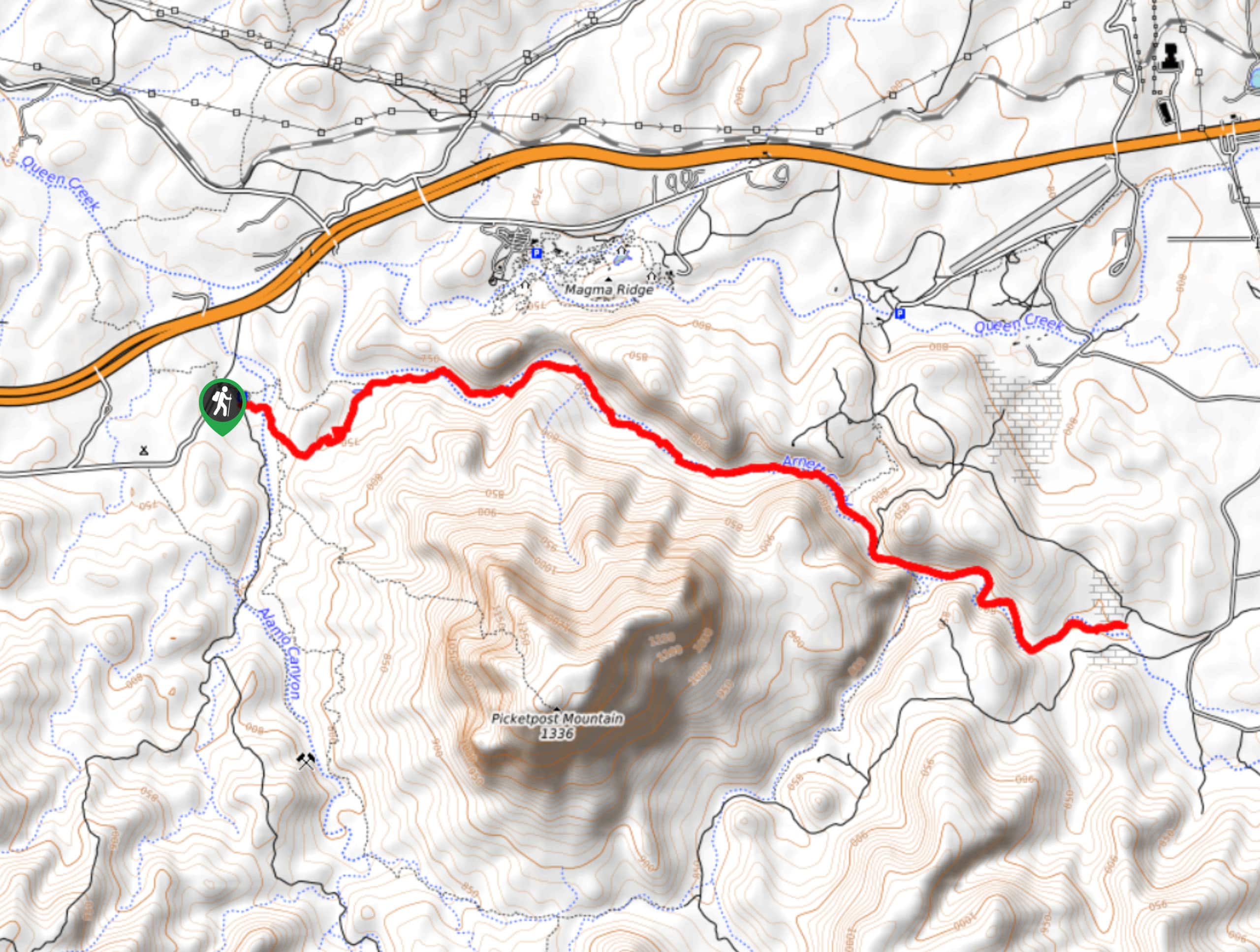Arnett Canyon Trail Segment Map
