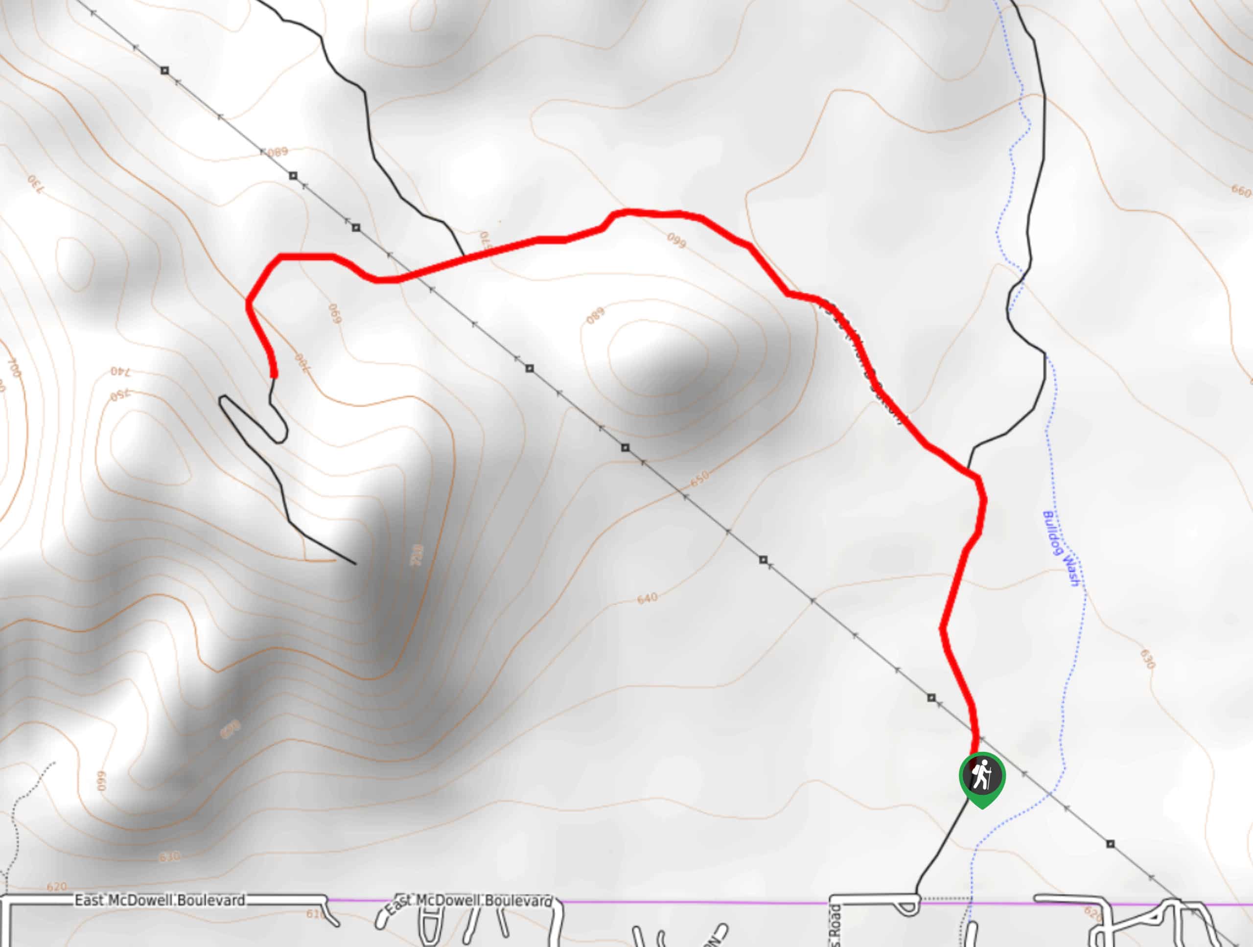 Bulldog Canyon Short Hike Map