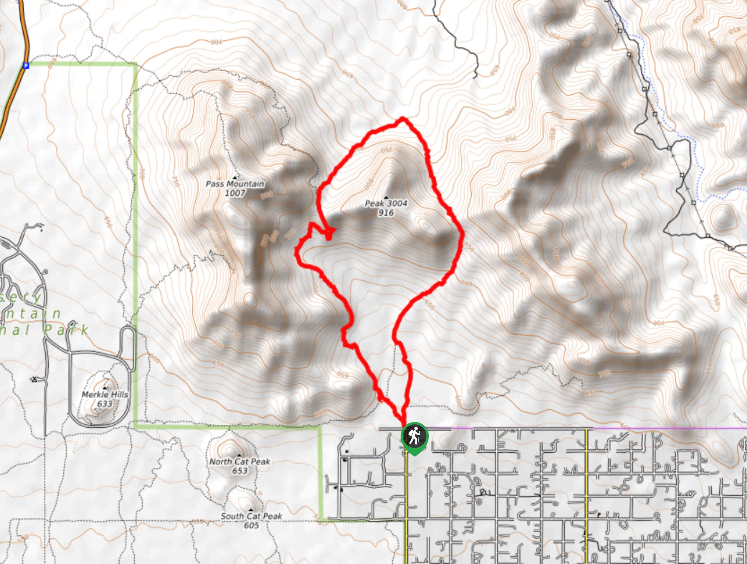 Bulldog Saddle and Pass Mountain Trail Loop Map