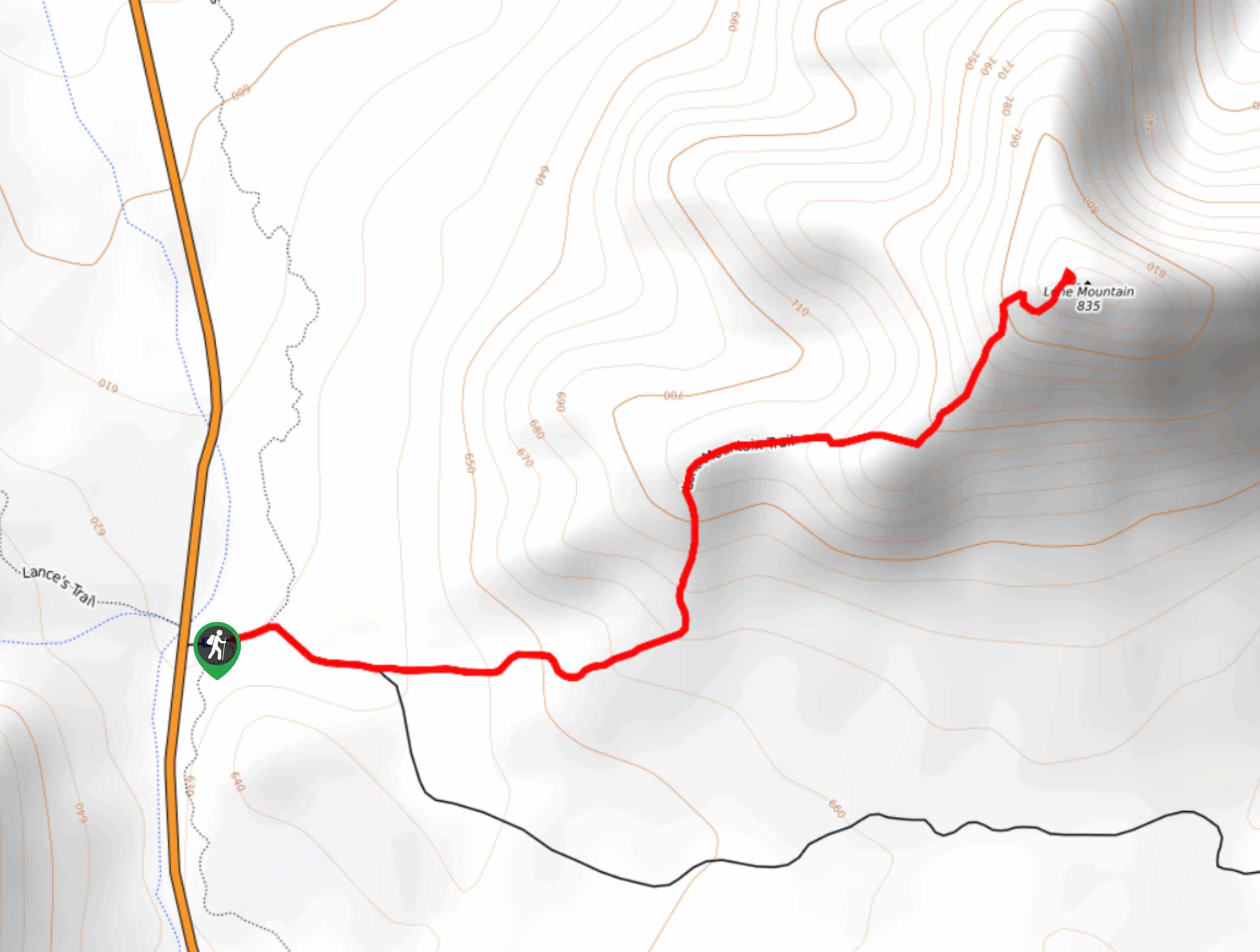 Lone Mountain Hike Map
