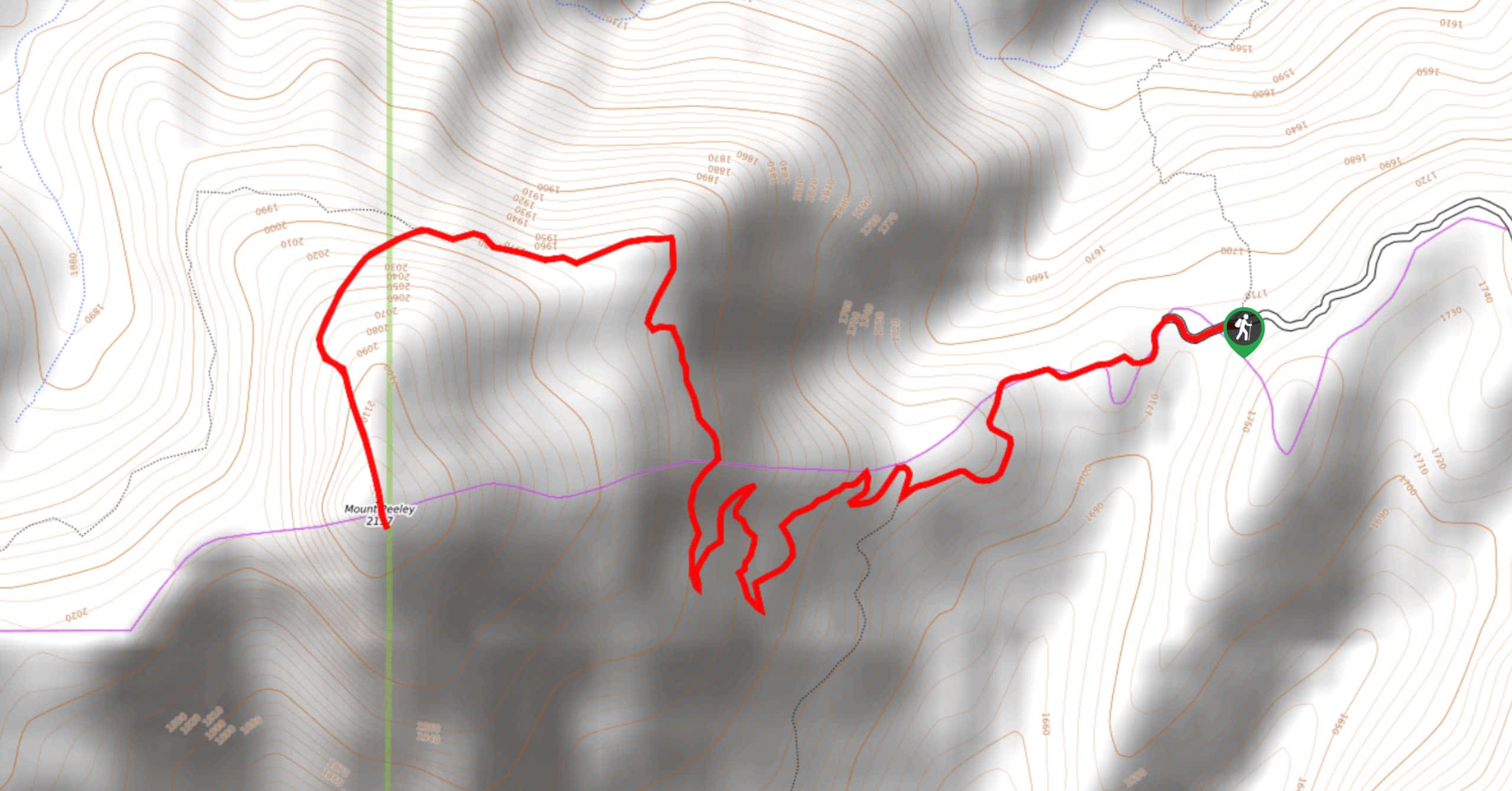 Mount Peeley Trail Map