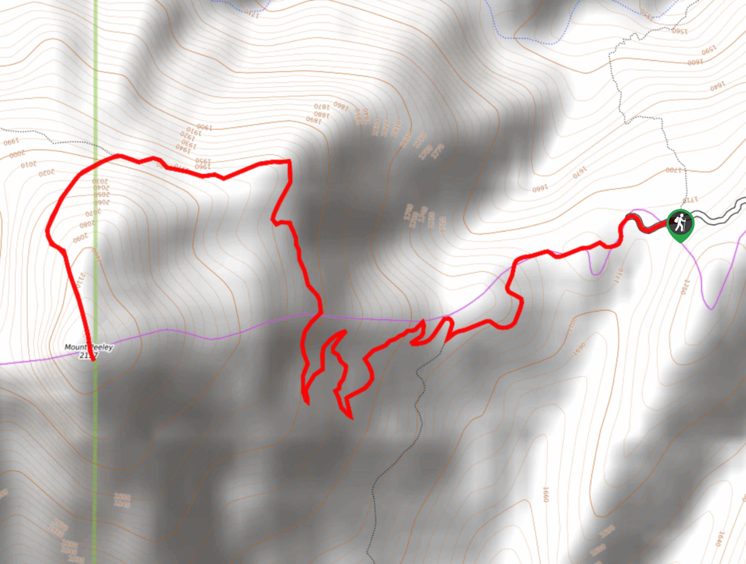 Mount Peeley Trail Map