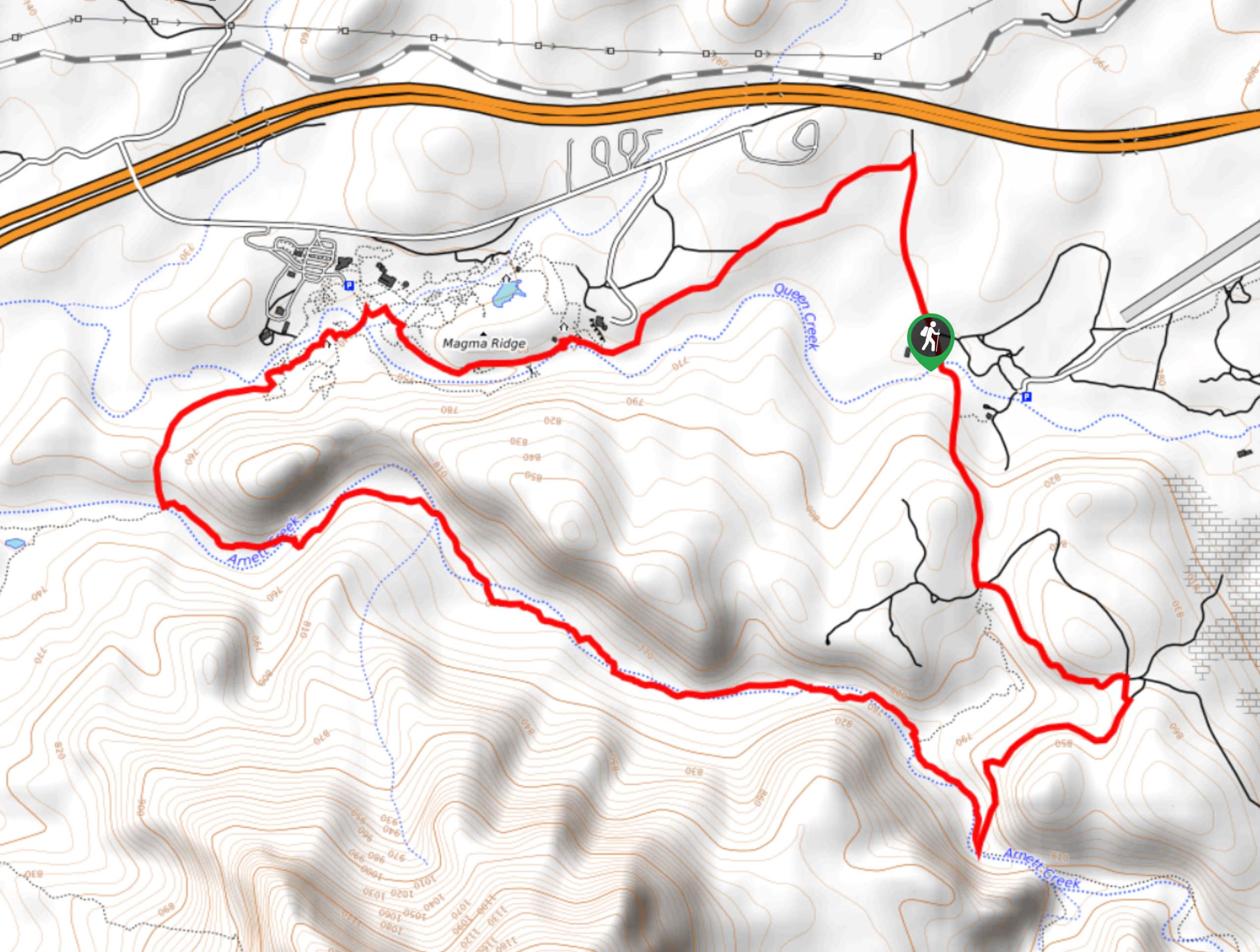 Perlite Road to Arnett Creek Loop Map