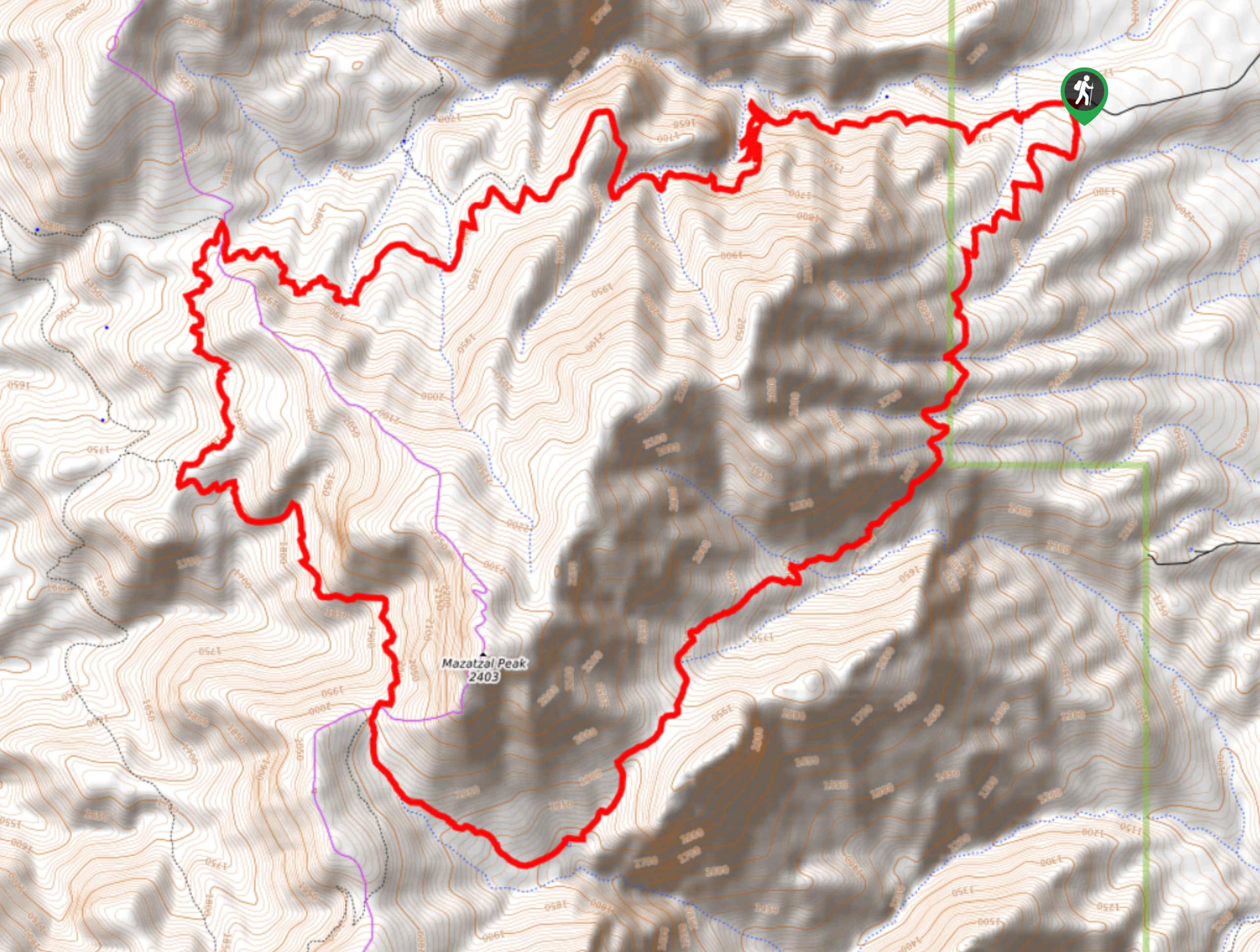Y Bar and Barnhardt Trail Loop Map